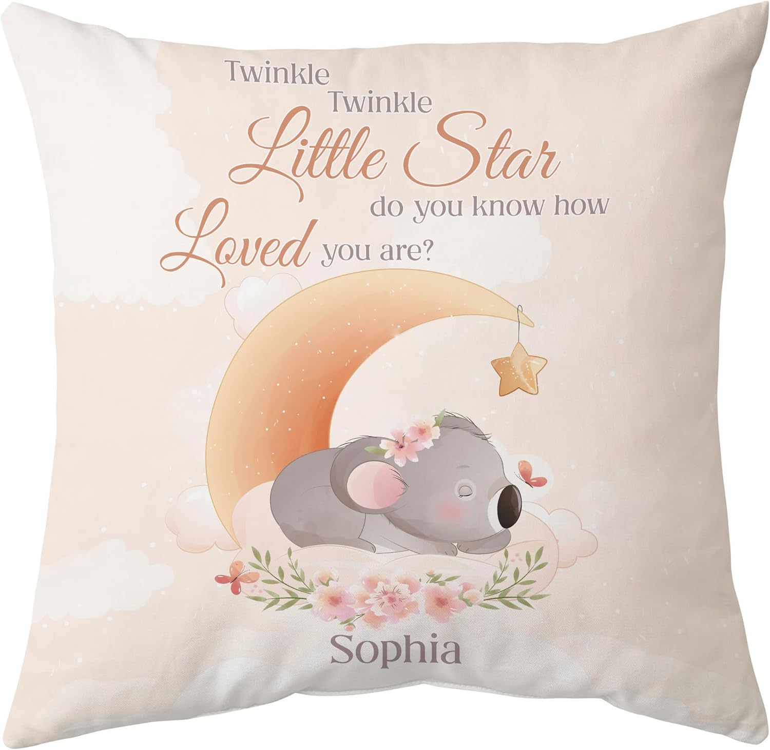 Moon Koala Pattern - Personalized Pillow (Insert Included)