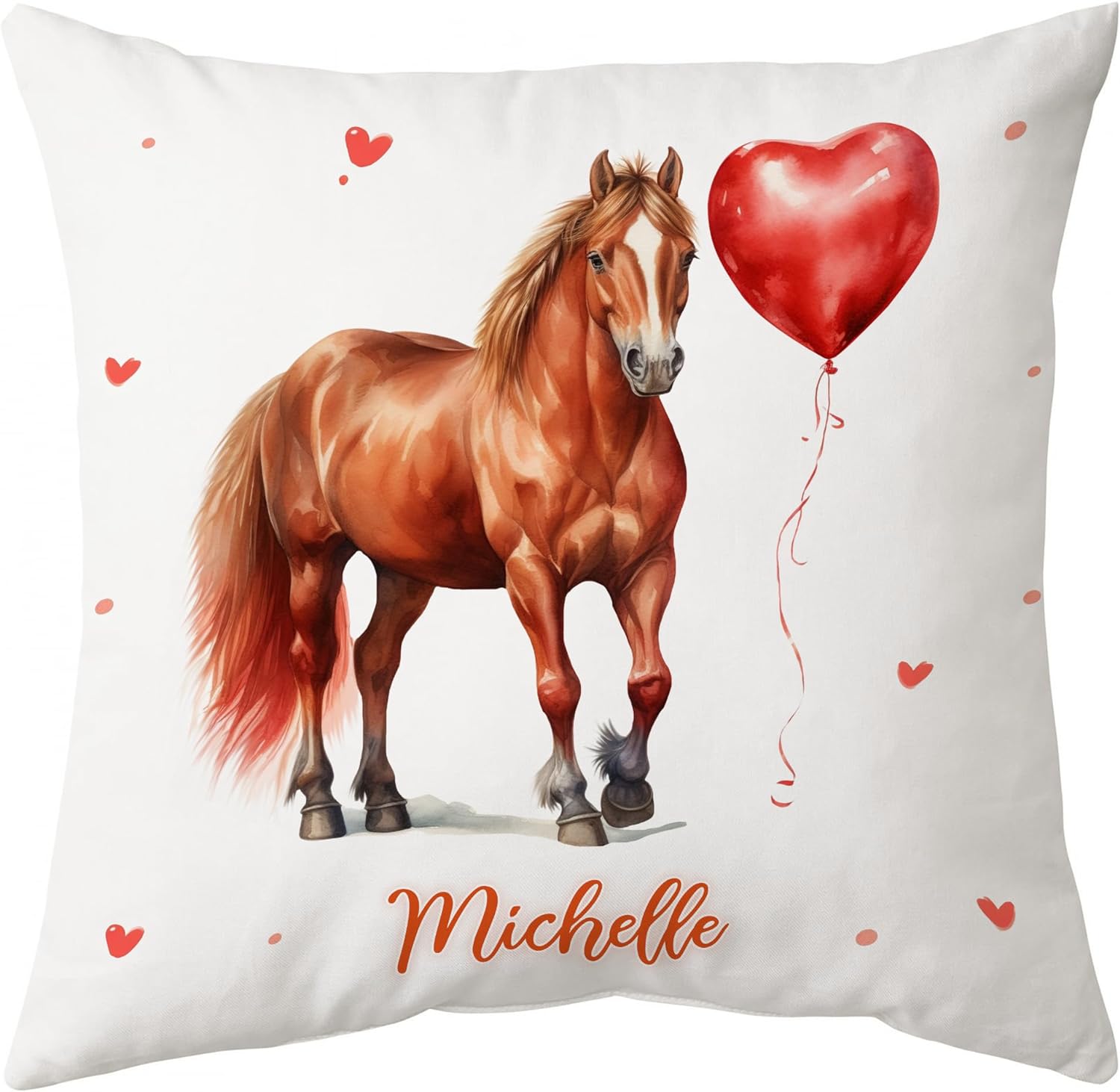 Horse Valentine Pattern - Personalized Pillow (Insert Included)