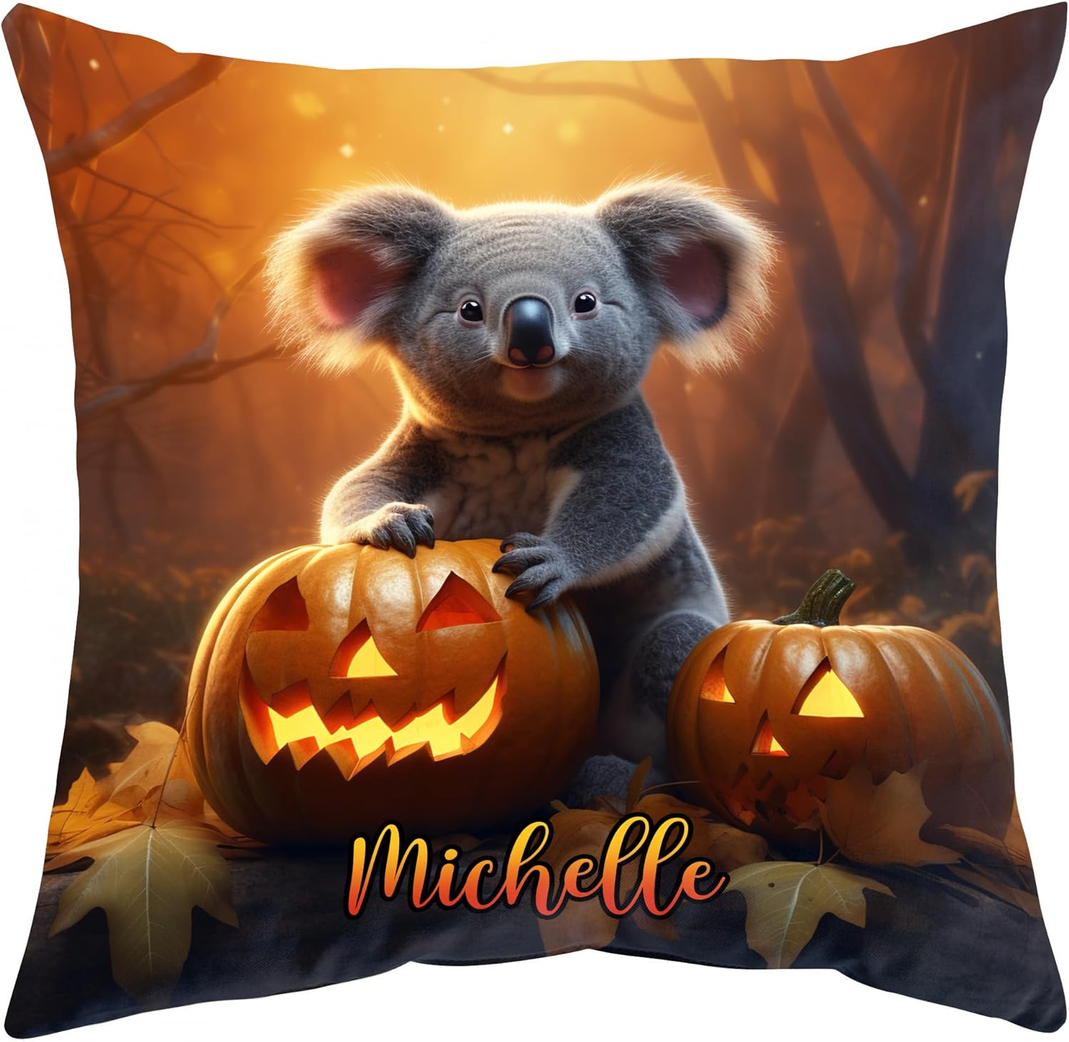 Koala Halloween Pattern - Personalized Pillow (Insert Included)