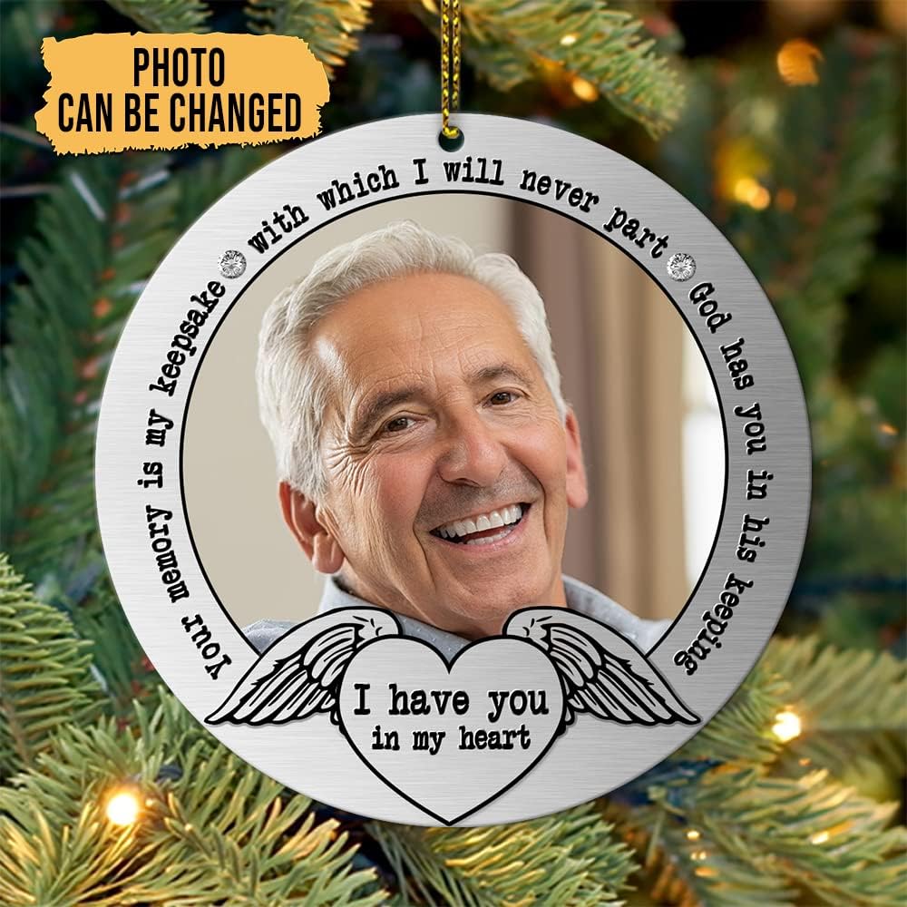 Your Memory Is My Keepsake Personalized Ceramic Christmas Ornament – Custom Photo Memorial Holiday Decoration