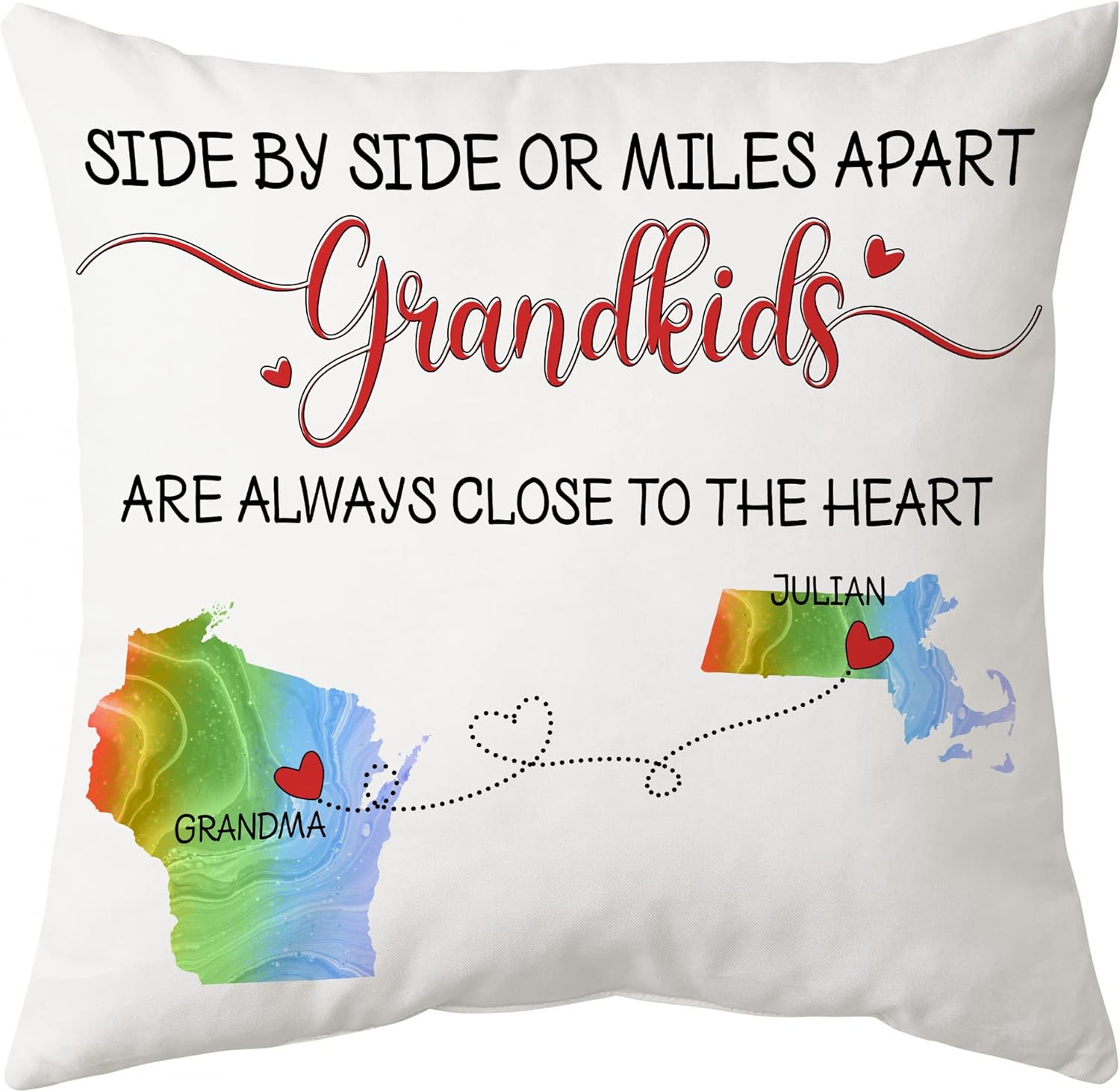 Grandkids Are Always Close To the Heart - Personalized Pillow(Insert Included)