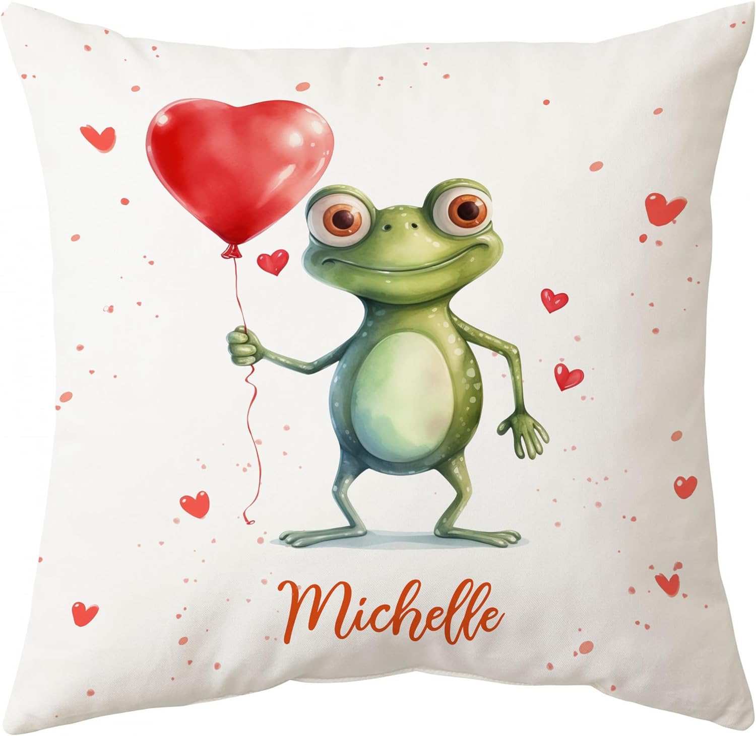 Frog Valentine Pattern - Personalized Pillow (Insert Included)