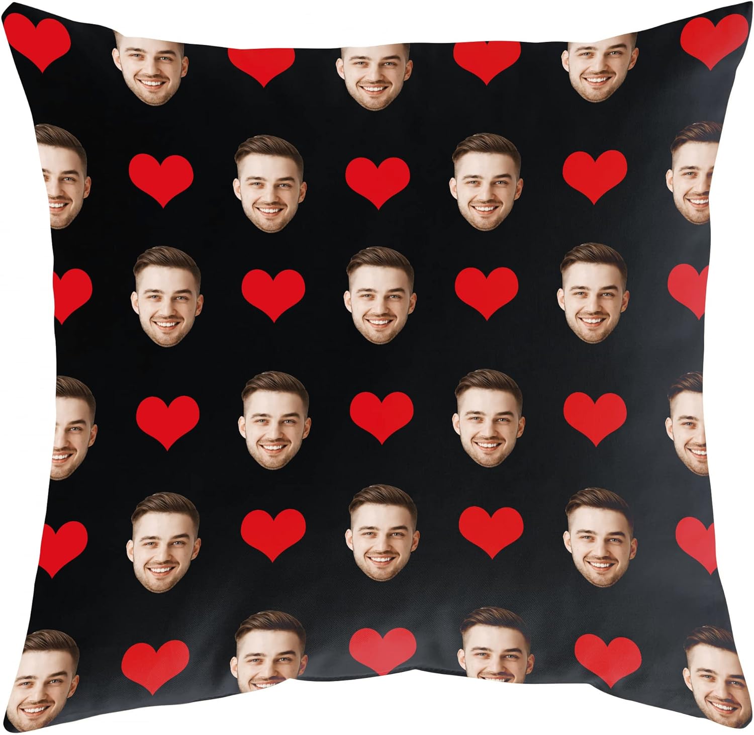 Men Heart Pattern - Personalized Photo Pillow