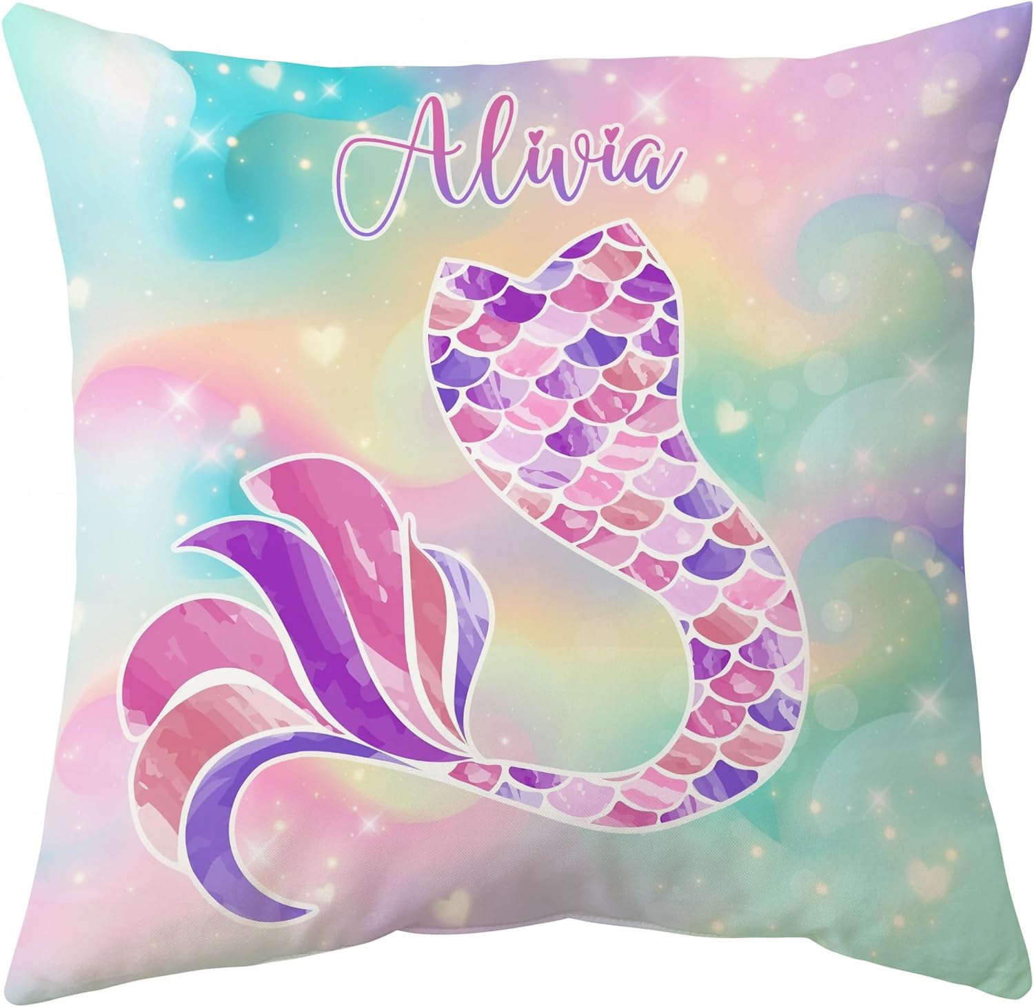 Mermaid Tail Theme - Personalized Pillow (Insert Included)