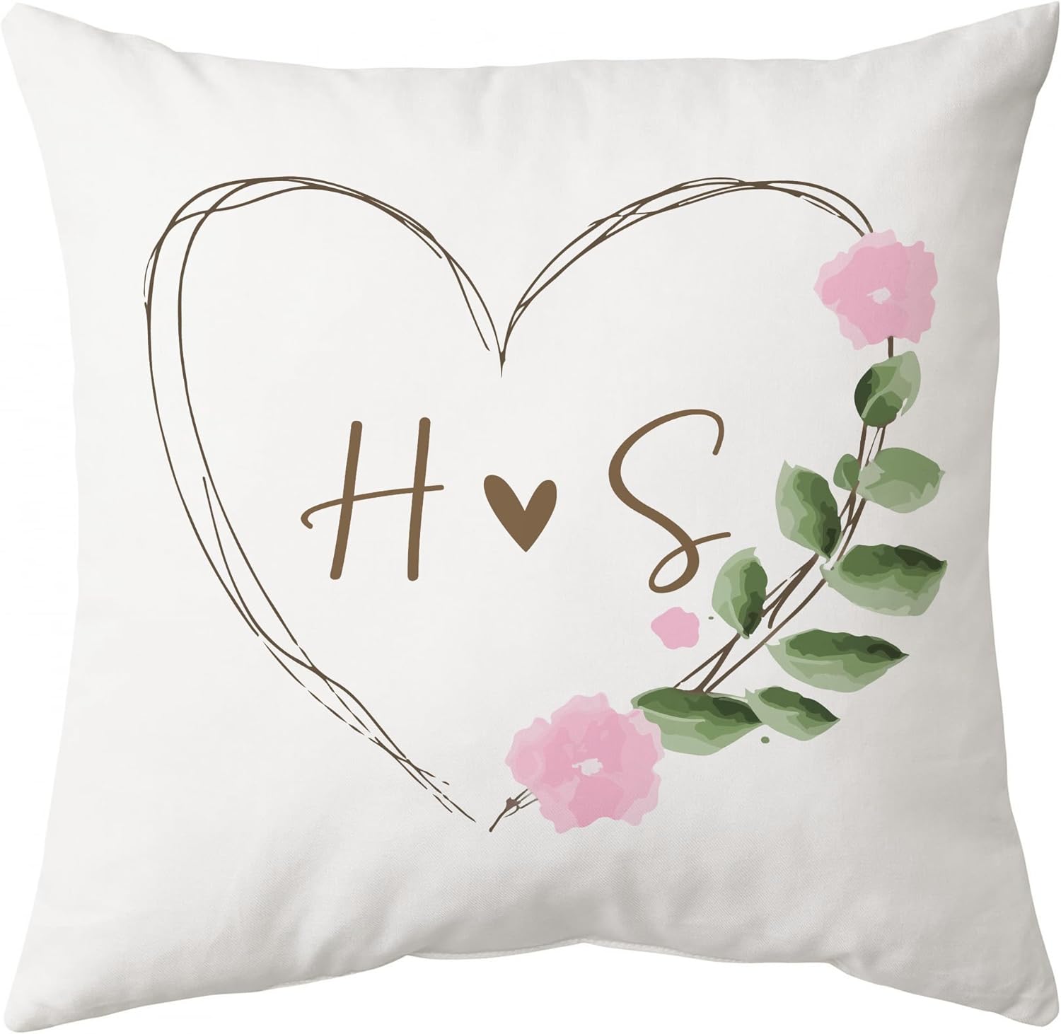 Floral Heart Pattern - Personalized Pillow (Insert Included)