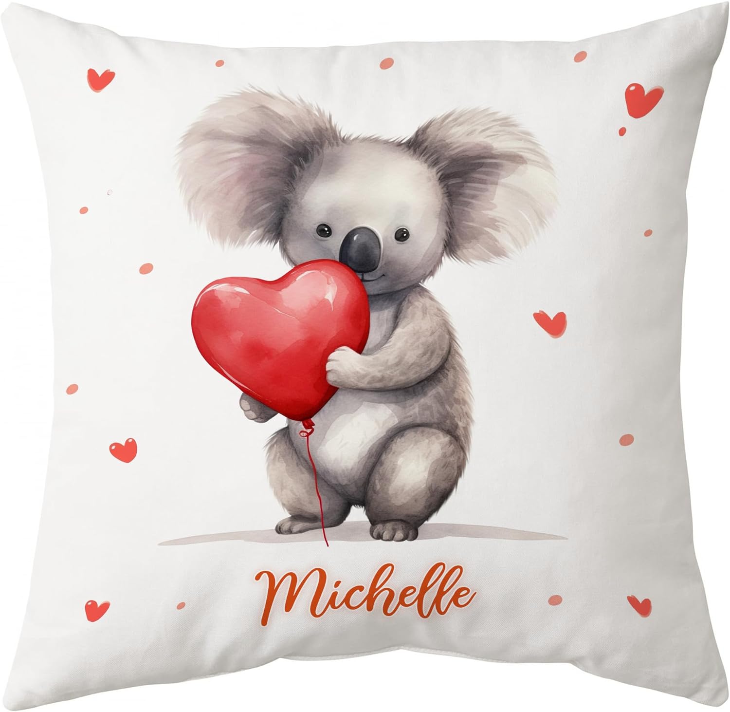 Koala Valentine Pattern - Personalized Pillow (Insert Included)