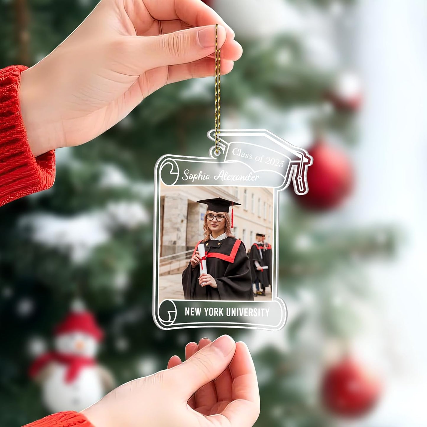Graduation Frame Cut Acrylic Ornament – Personalized Class of 2025 Gift for Graduate, Student, or Teacher