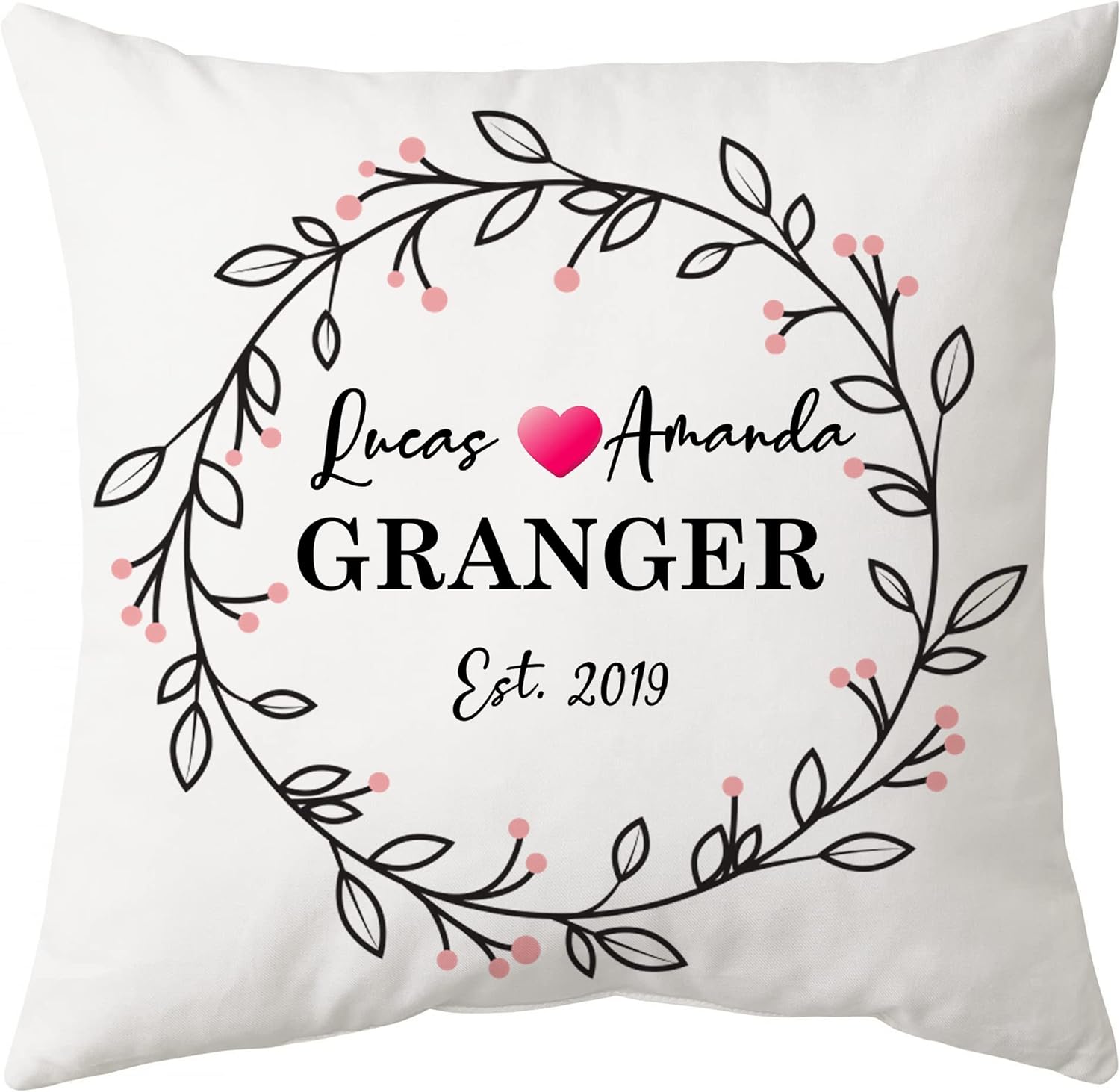 Couple Floral - Personalized Pillow (Insert Included)
