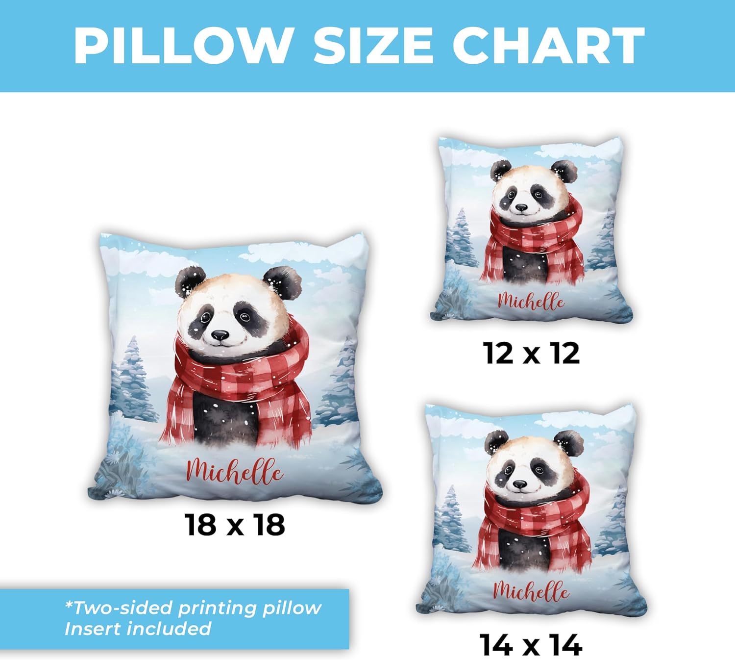 Panda Snow Pattern - Personalized Pillow (Insert Included)