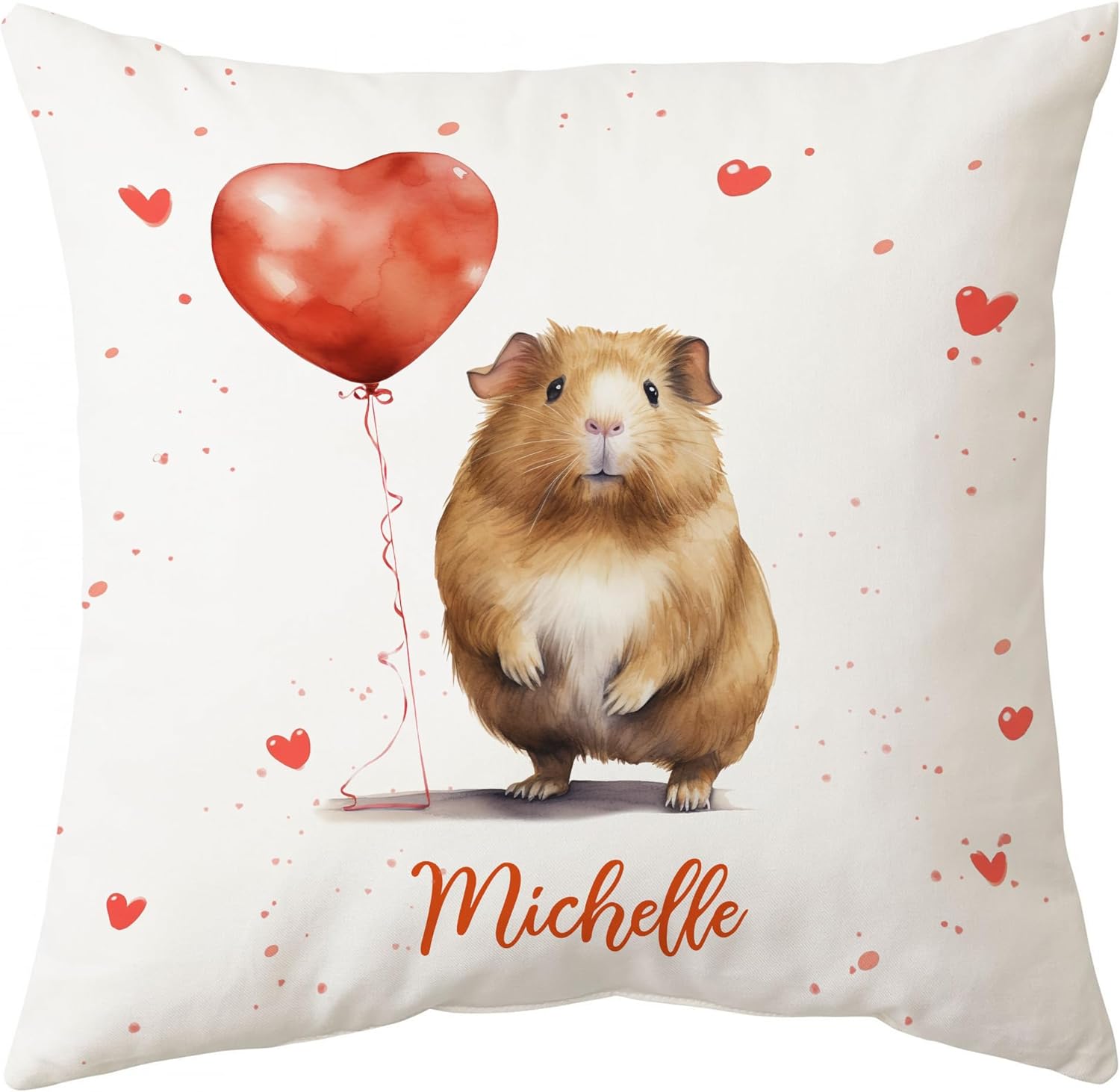 Guinea Pig Valentine Pattern - Personalized Pillow (Insert Included)