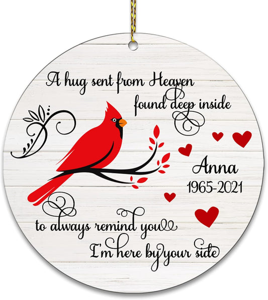 Family Loss of Loved One Mom Dad in Heaven, Cardinal - Personalized Acrylic Ornament