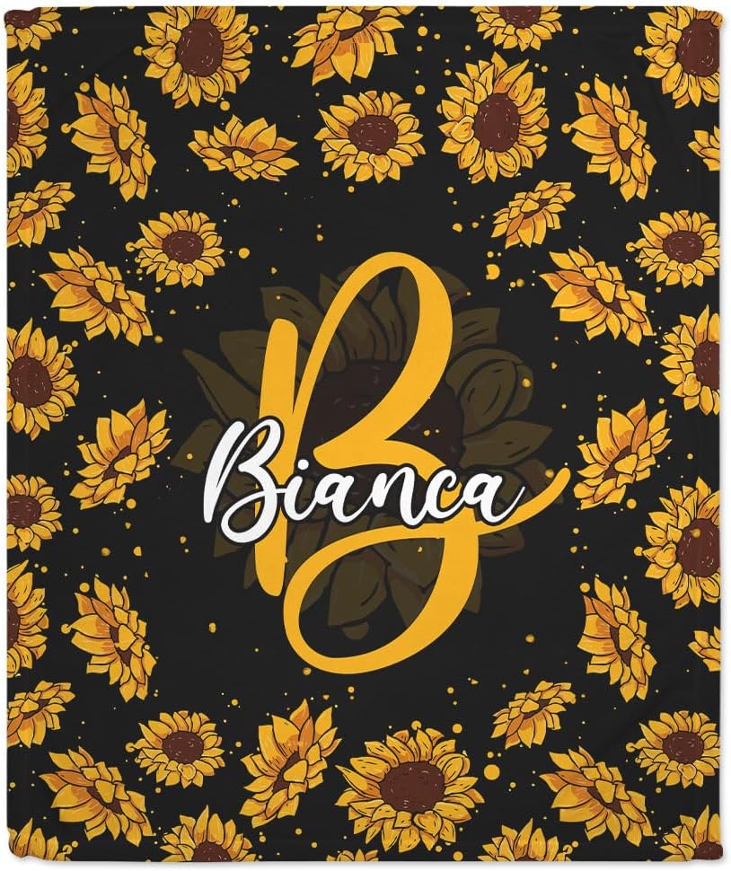 Sunflower Floral Baby Blanket - Personalized Blanket