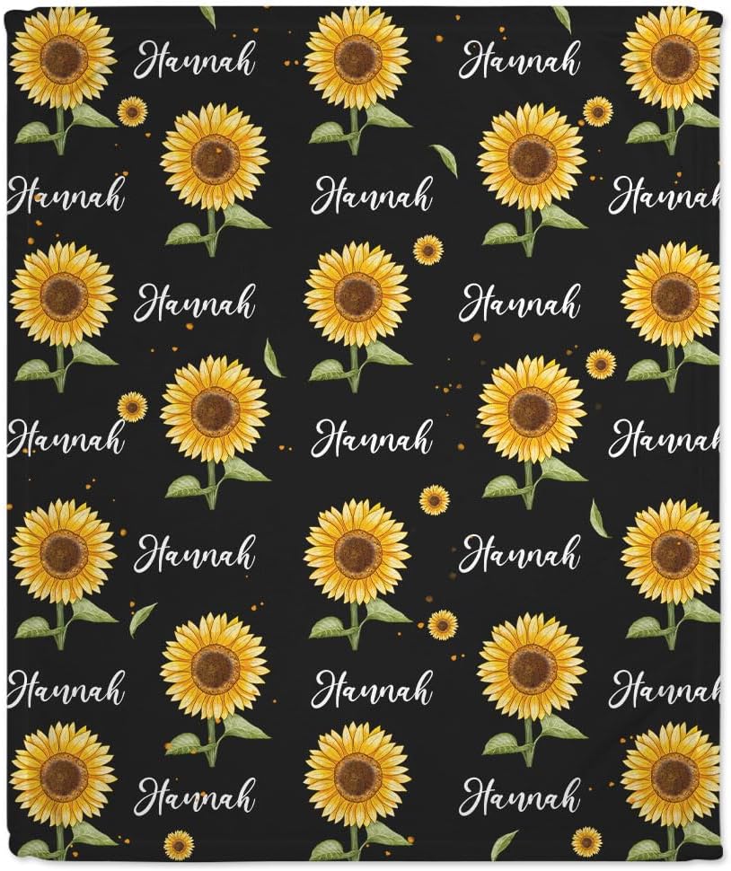 Sunflower Baby Blanket - Personalized Blanket