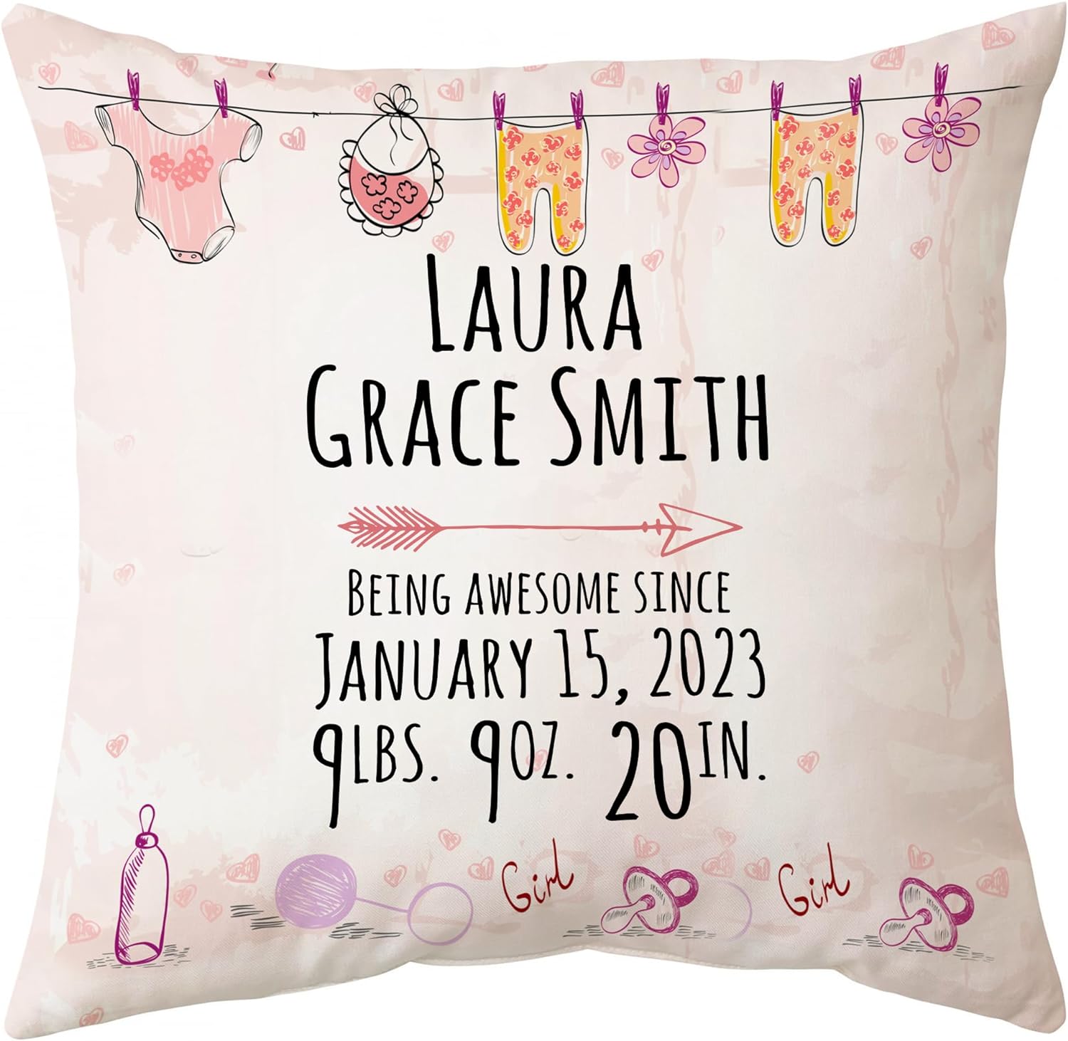 Girls Birthday Theme - Personalized Pillow (Insert Included)