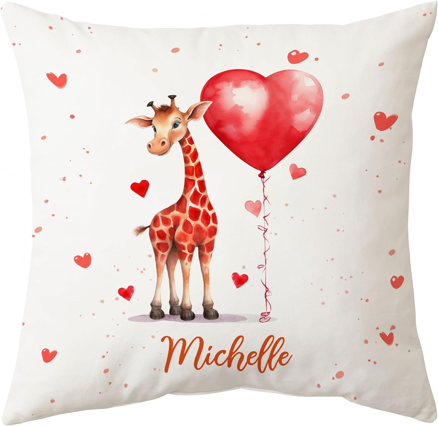Giraffe Valentine Pattern - Personalized Pillow (Insert Included)