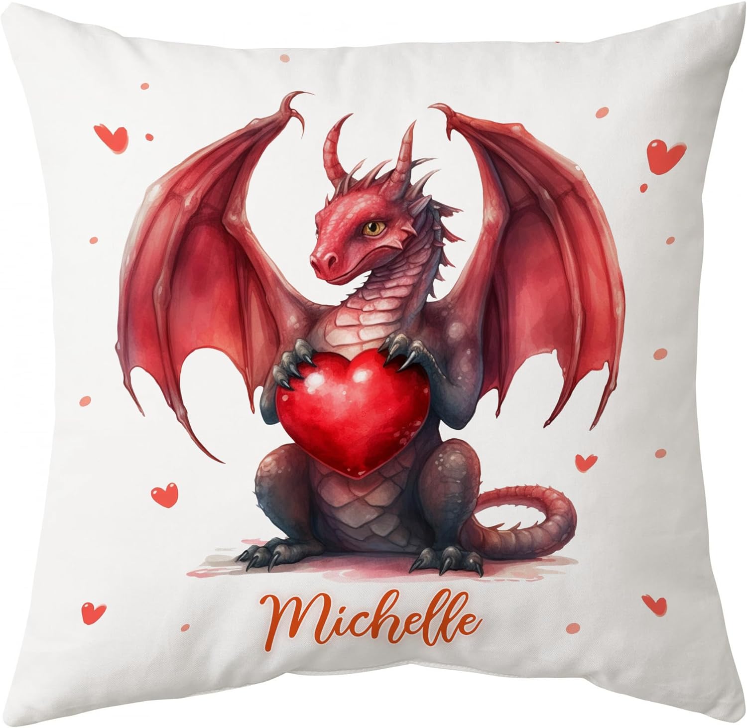 Dragon Valentine Pattern - Personalized Pillow (Insert Included)