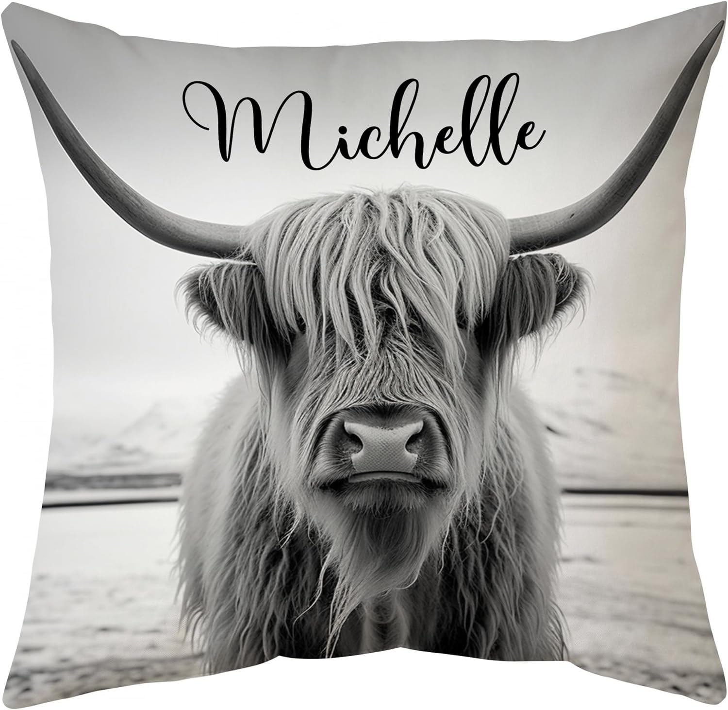 Highland Cow Pillow - Personalized Photo Pillow (Insert Included)