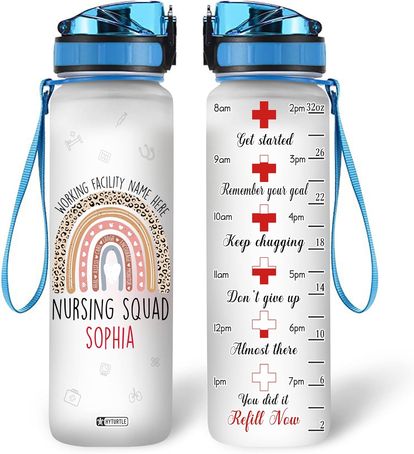 Nursing Squad - Personalized Water Tracker Bottle 32oz
