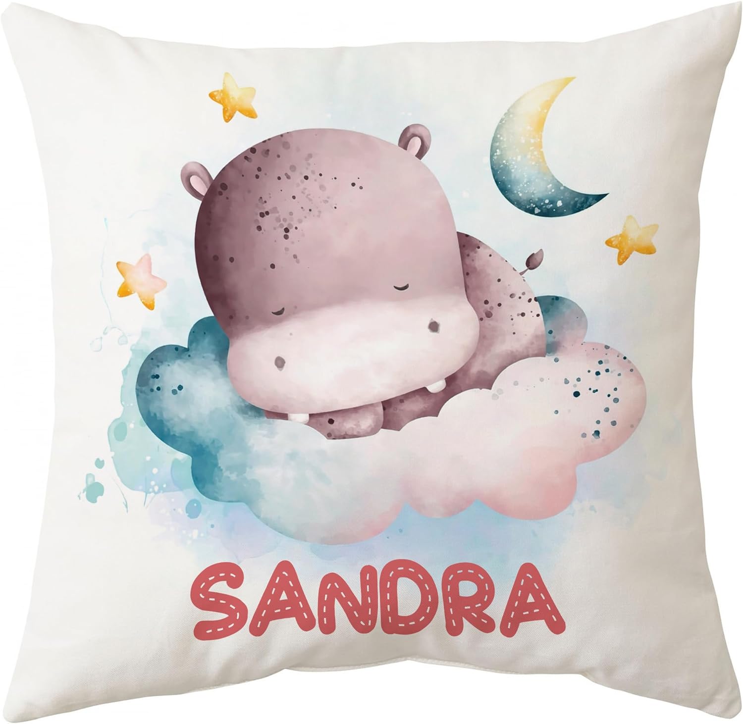Night Hippo Pattern - Personalized Pillow (Insert Included)