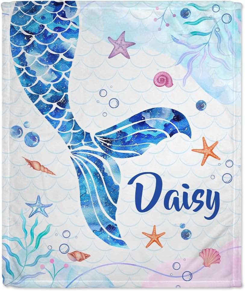 Mermaid Tail Baby Blanket - Personalized Blanket
