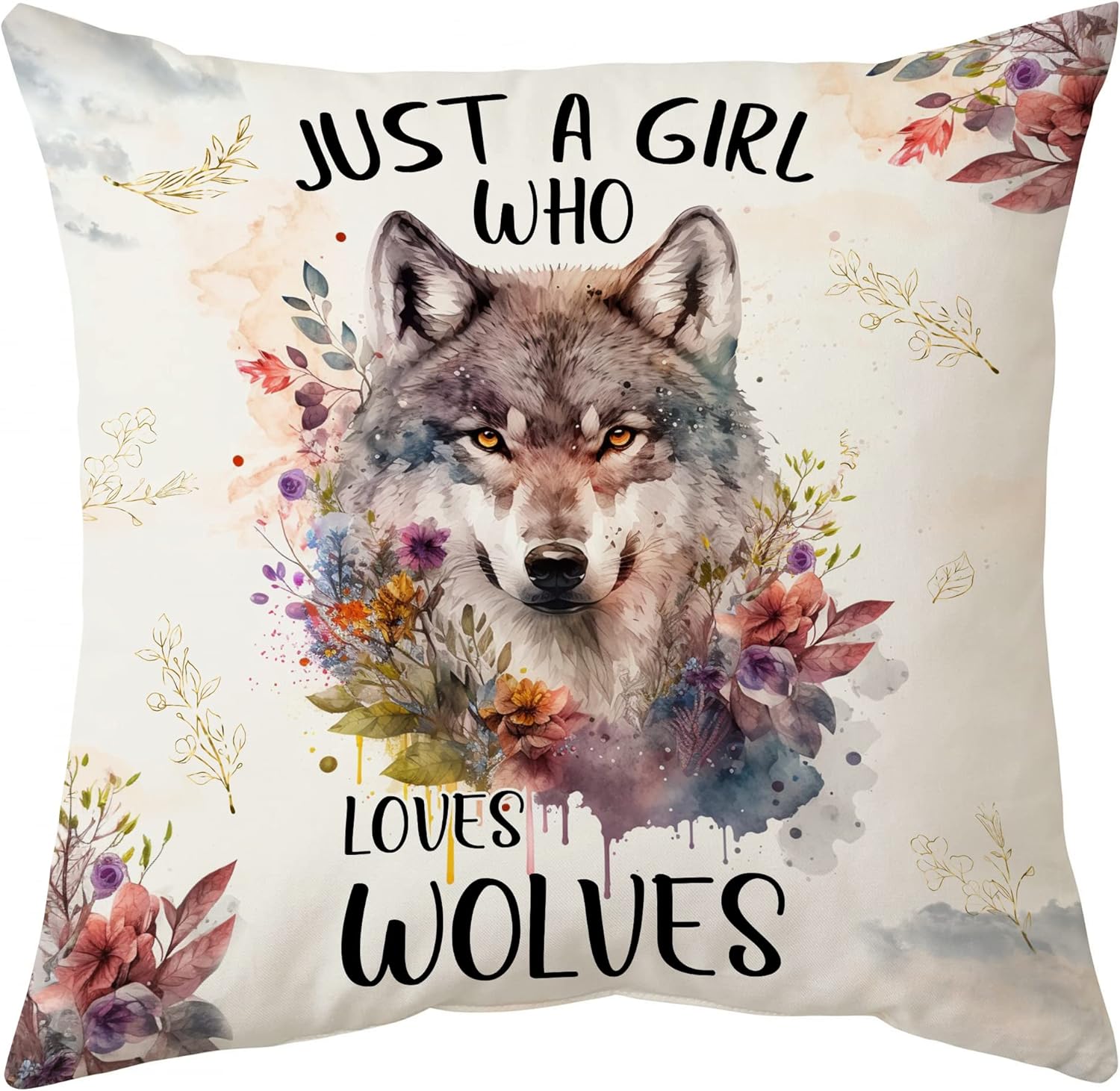 Just A Girl Who Loves Wolves - Pillow(Insert Included)