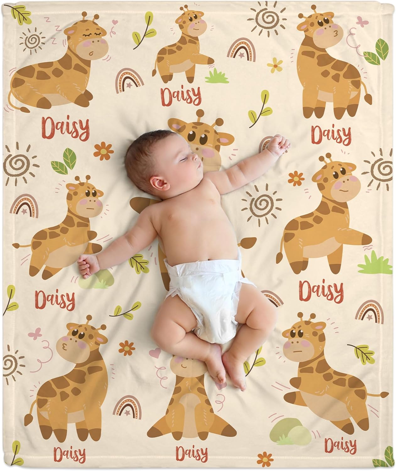 Giraffe Baby Blanket - Personalized Blanket