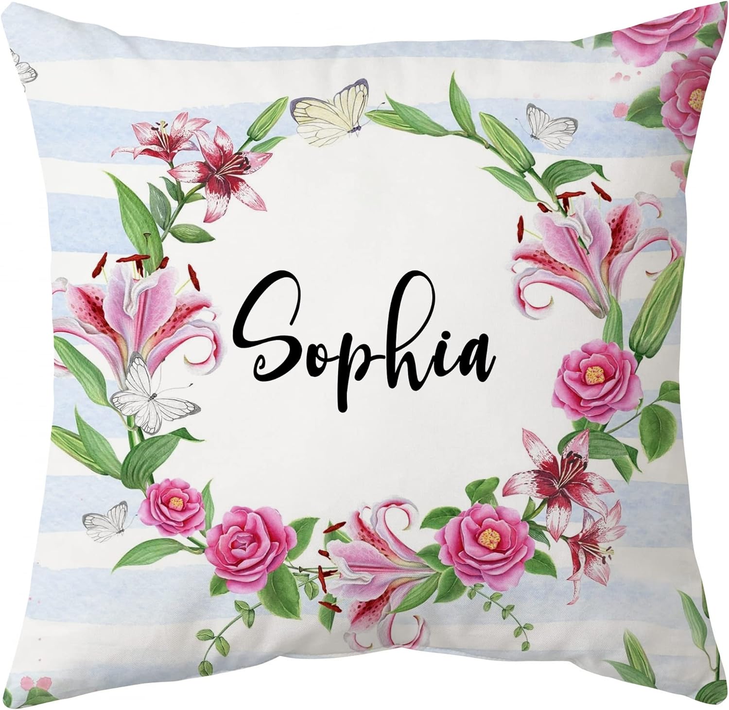 Floral Pattern - Personalized Pillow (Insert Included)