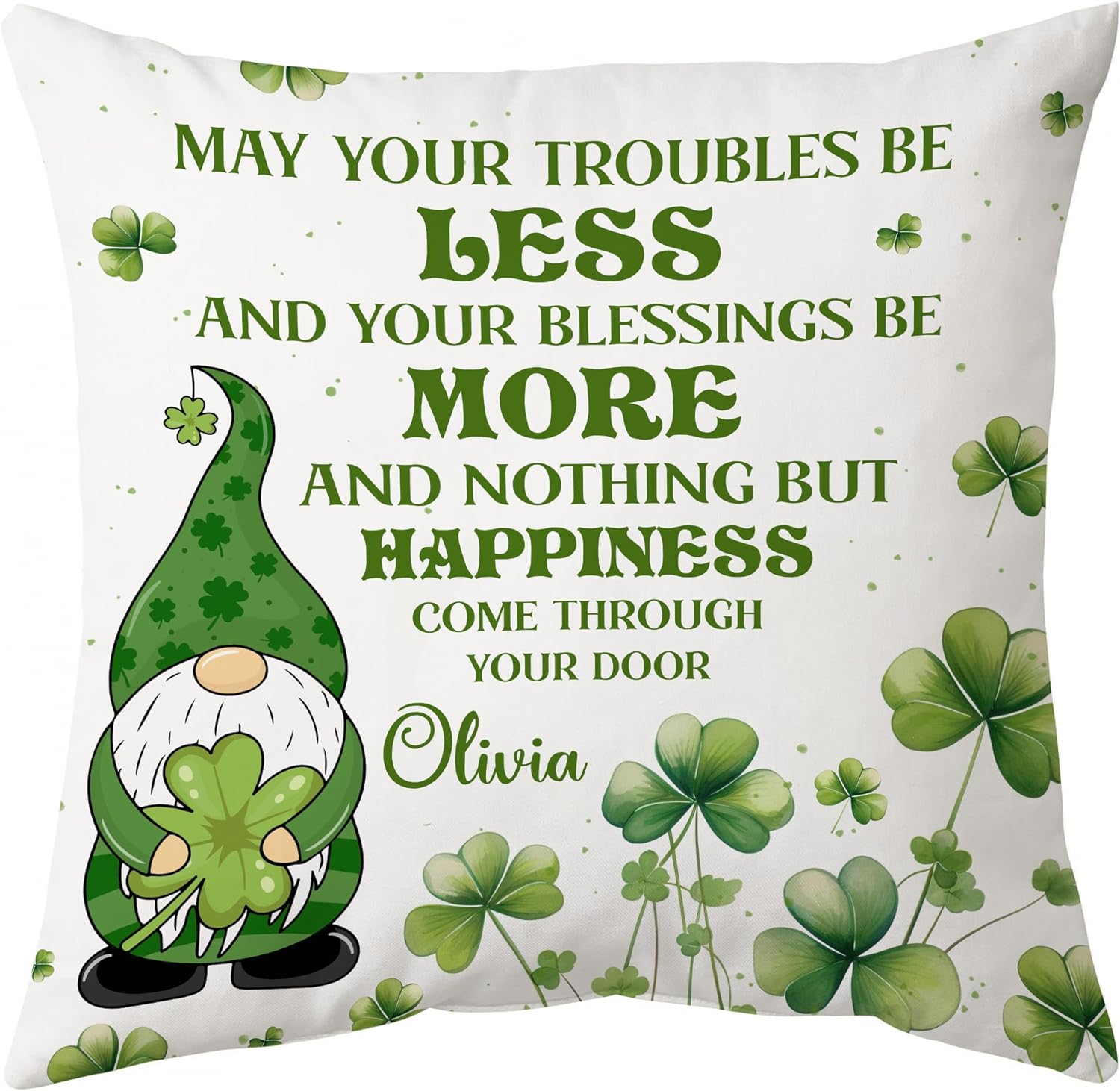 Green Gnomes Pattern - Personalized Pillow(Insert Included)