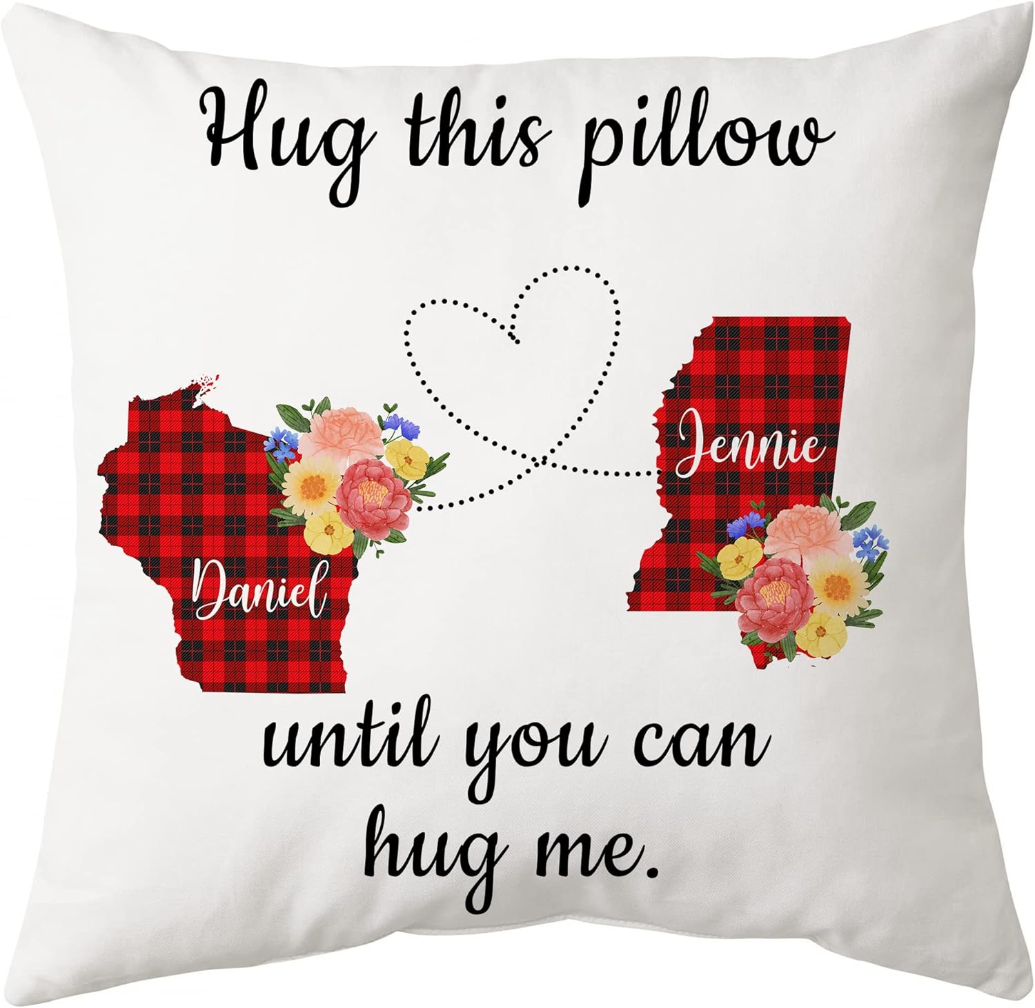Hug This Pillow Unitl You Can Hug Me - Personalized Pillow(Insert Included)