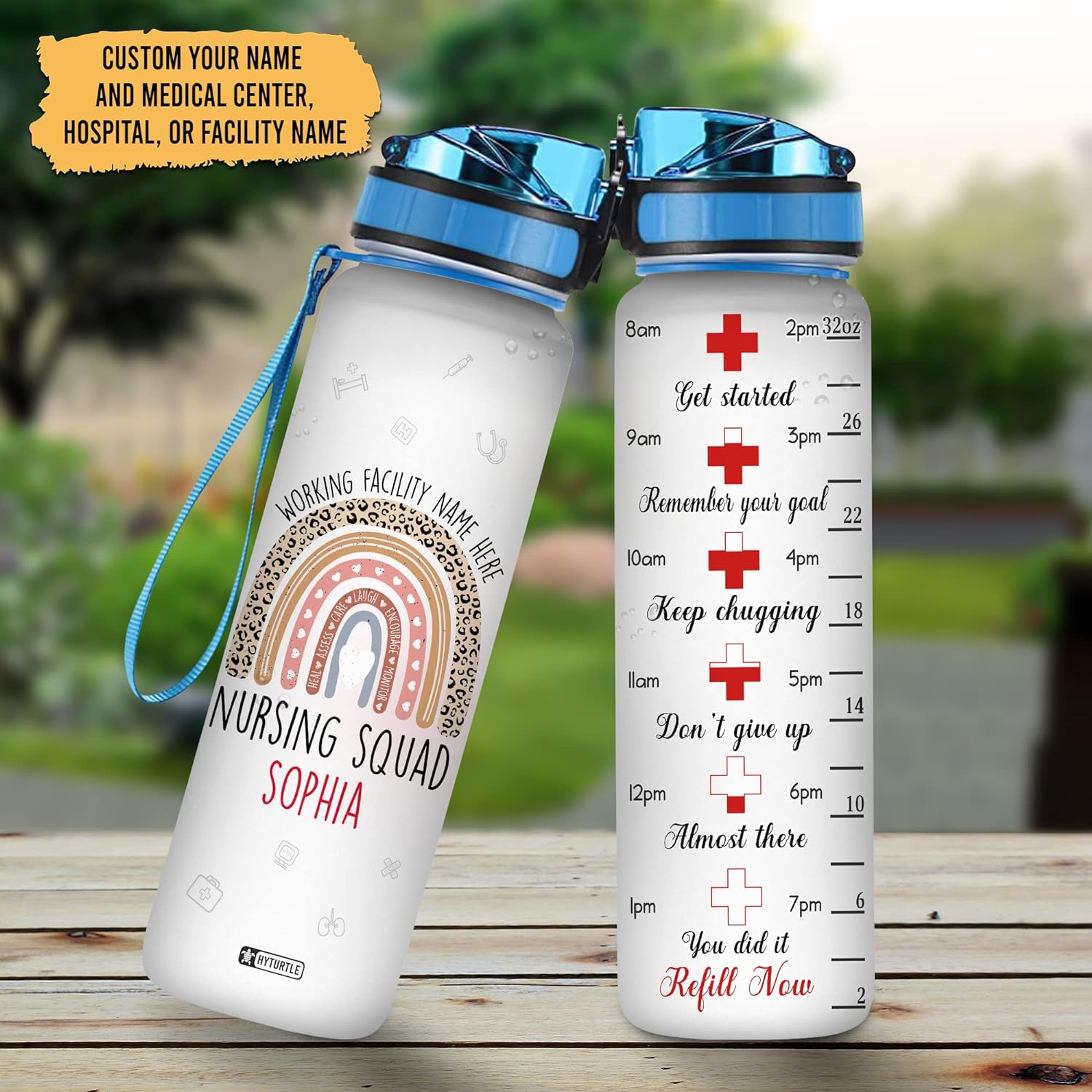 Nursing Squad - Personalized Water Tracker Bottle 32oz