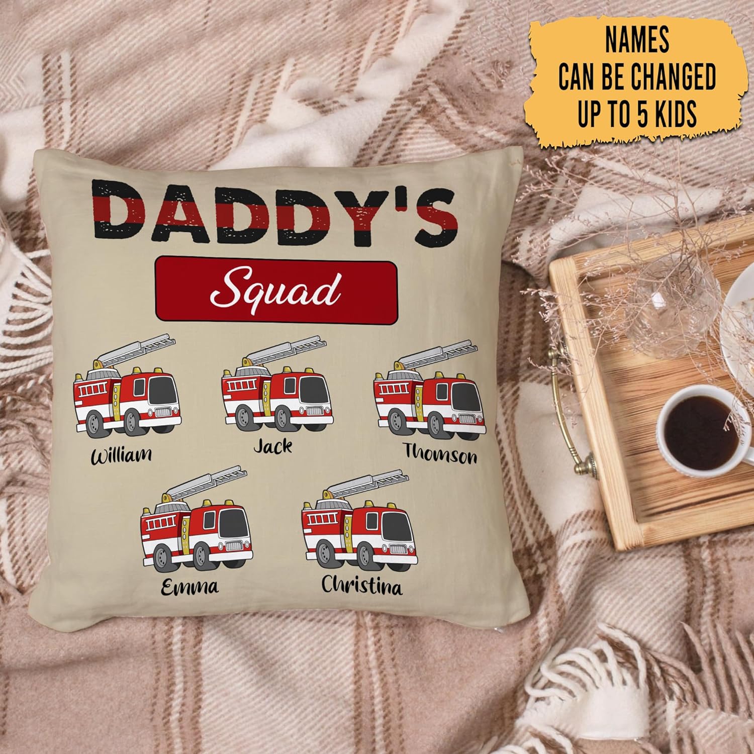 Daddy's Squad - Personalized Pillow (Insert Included)