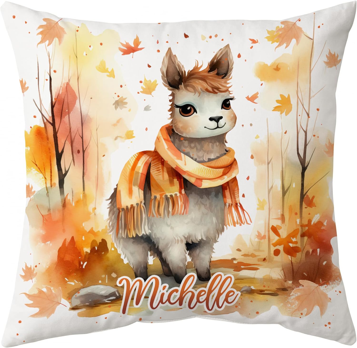 Llama Maple Leaves - Personalized Pillow(Insert Included)
