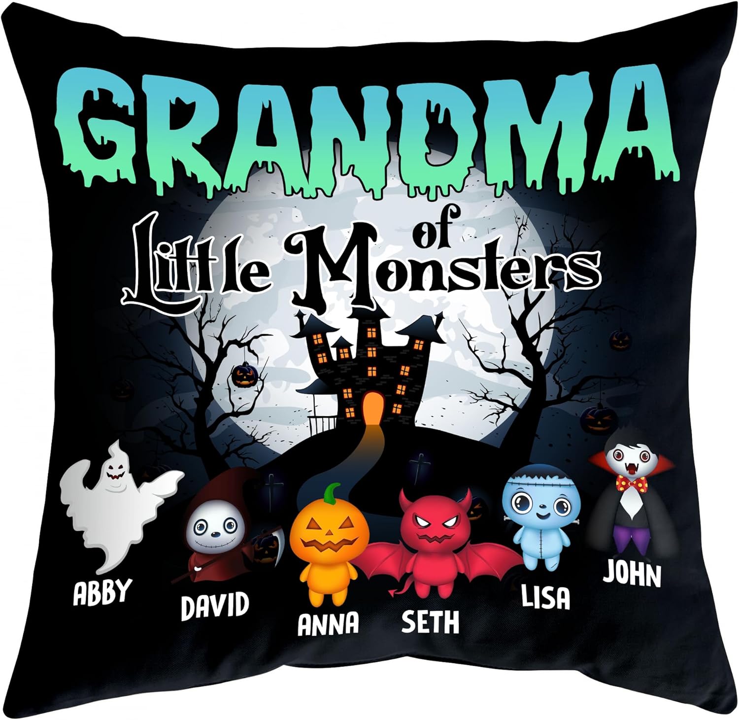 Grandma Of Little Monsters - Personalized Pillow (Insert Included)