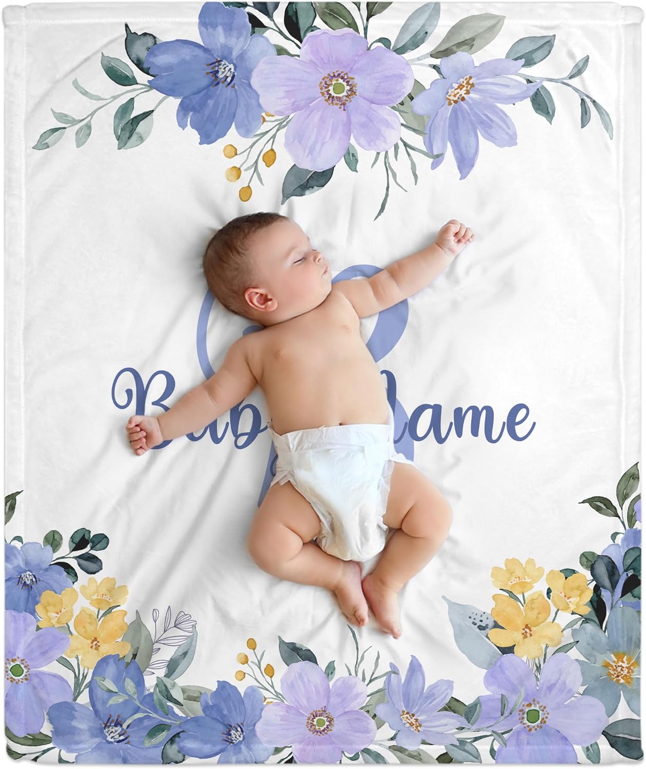 Floral Baby Blanket - Personalized Blanket