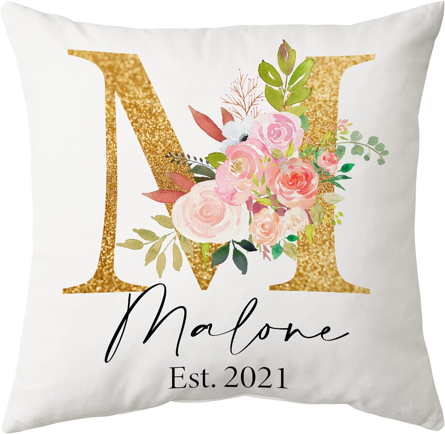 Floral Pattern Pillow - Personalized Pillow (Insert Included)