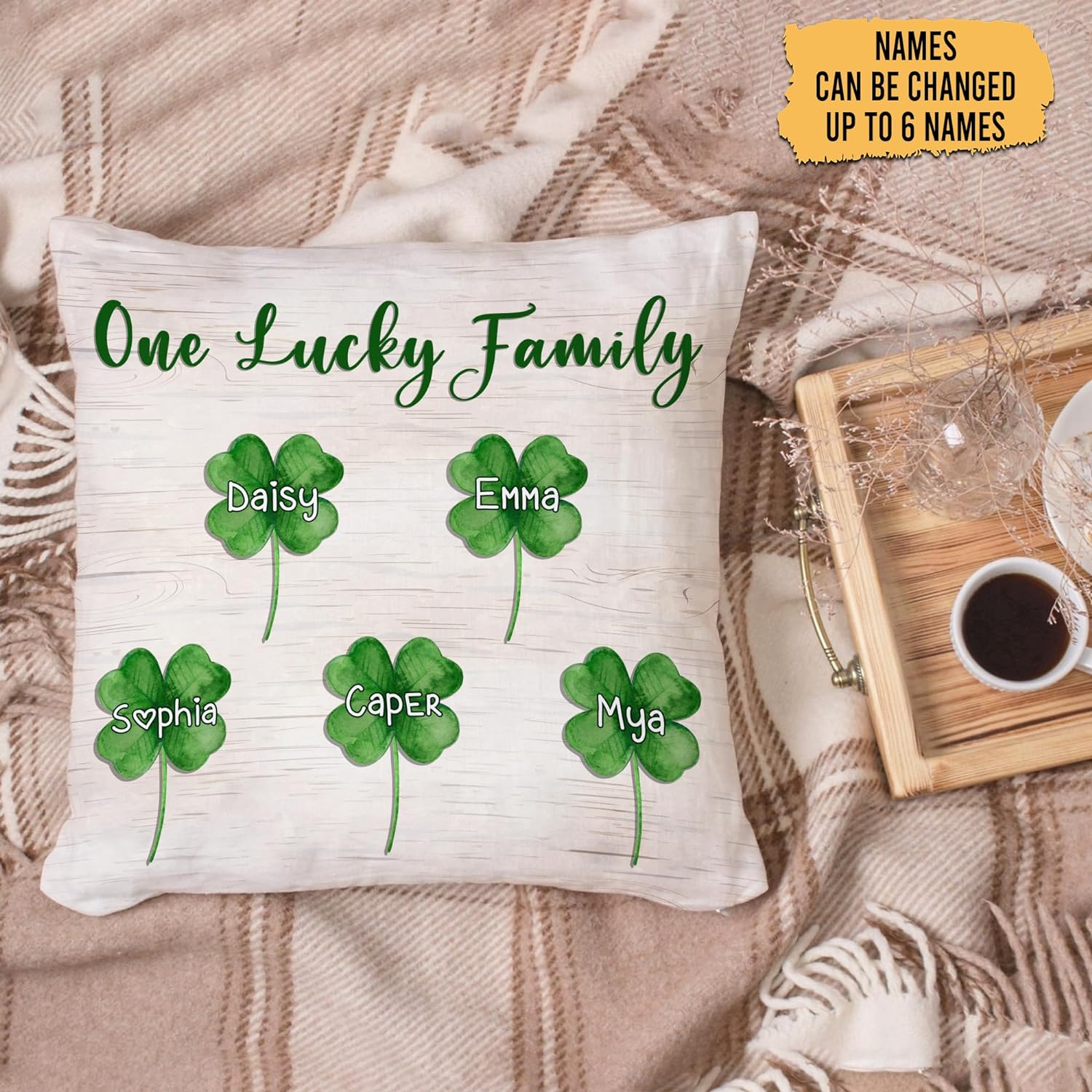 Green Three-leaf clover - Personalized Pillow(Insert Included)