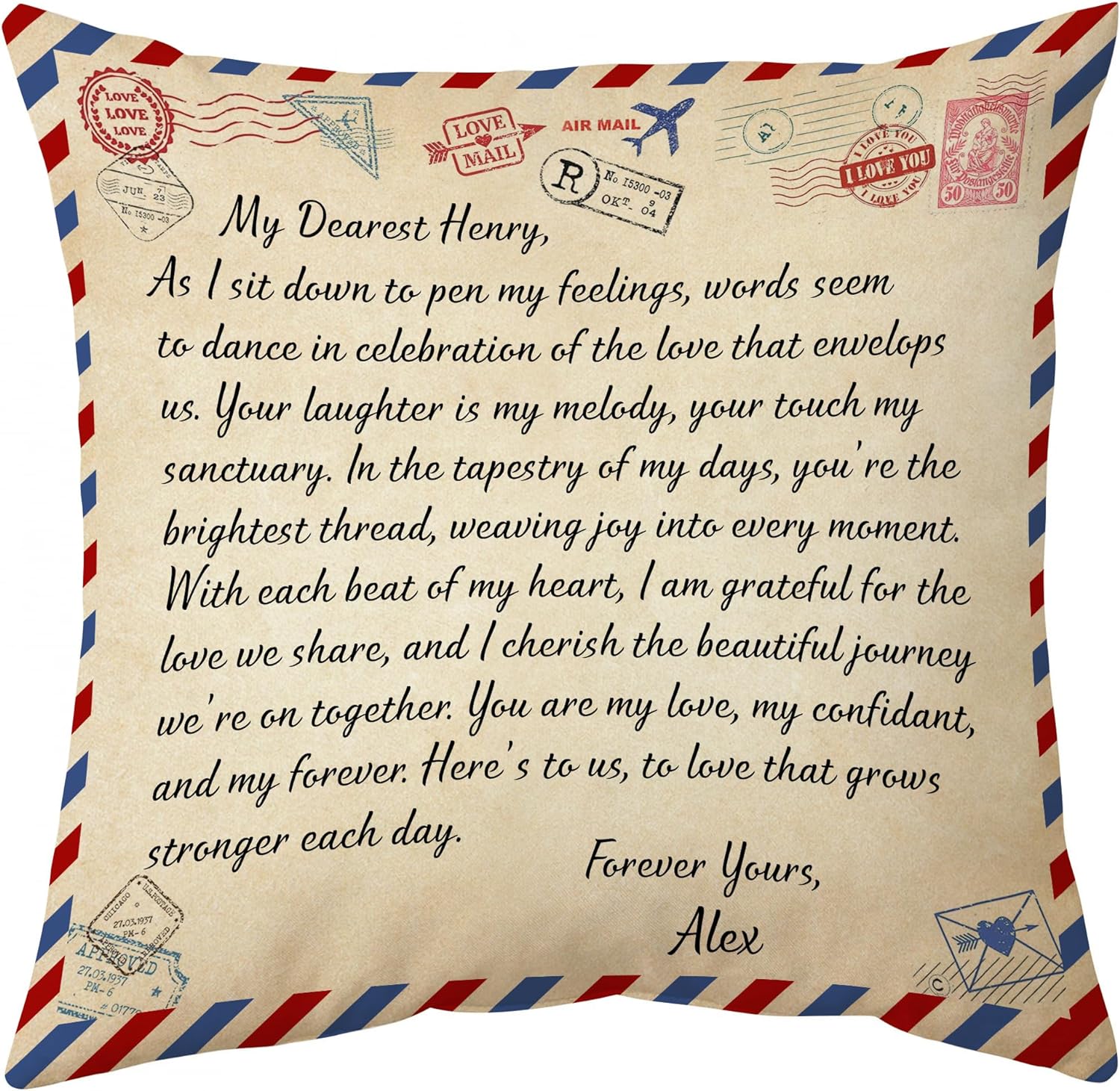 Love Letter Theme - Personalized Pillow (Insert Included)