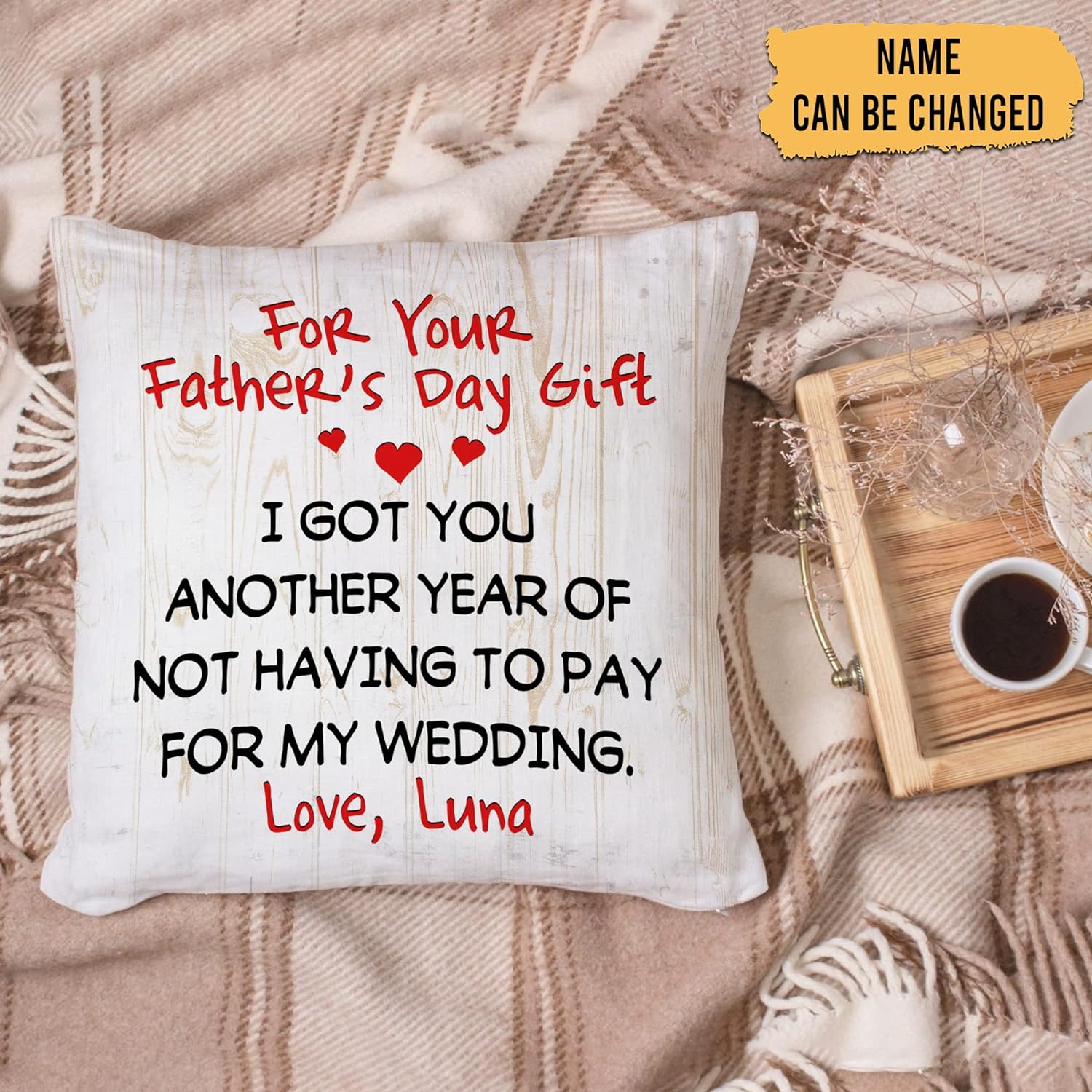 For Your Father's Day - Personalized Pillow(Insert Included)