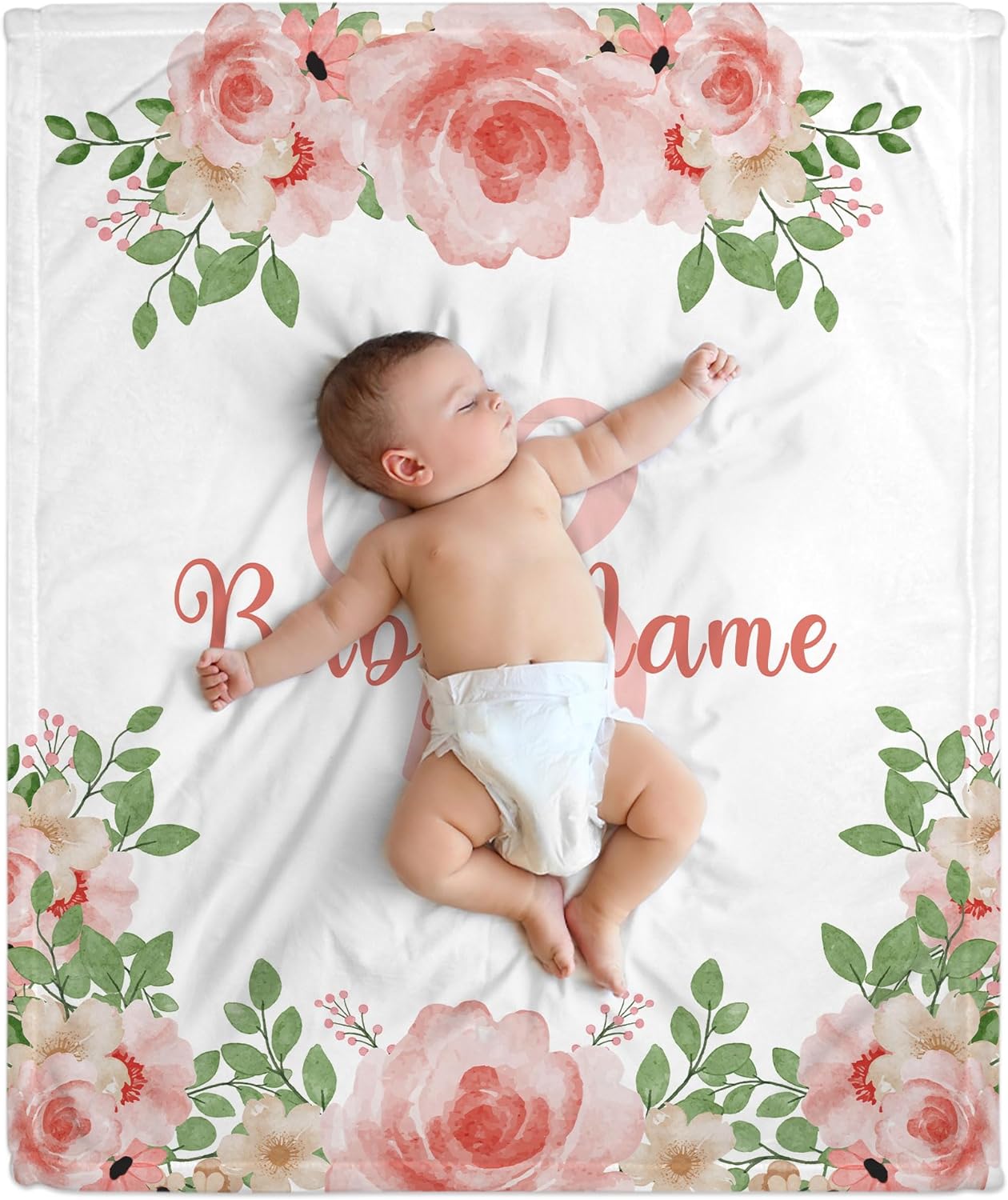 Floral Baby Blanket - Personalized Blanket
