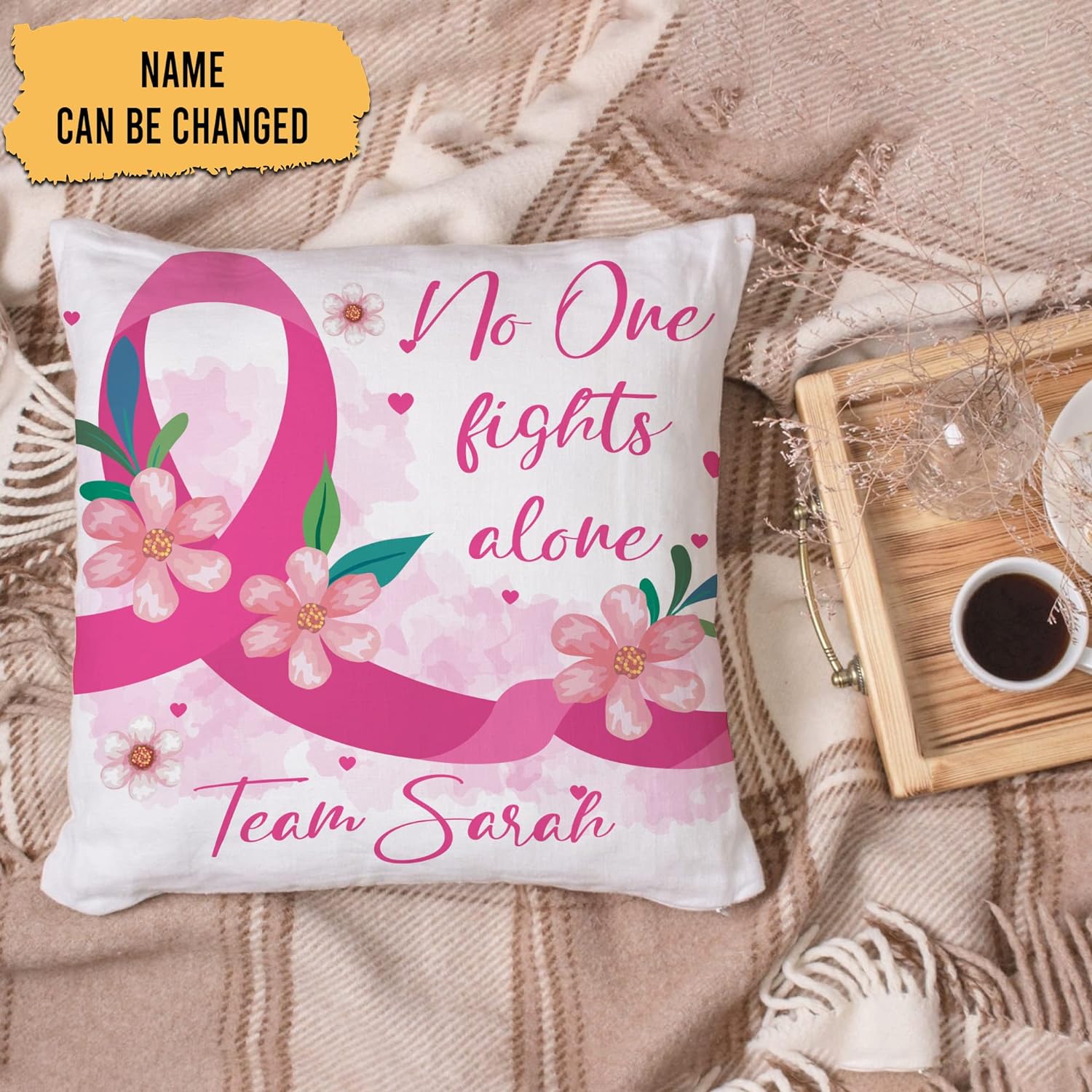 No One Fight Alone - Personalized Pillow (Insert Included)