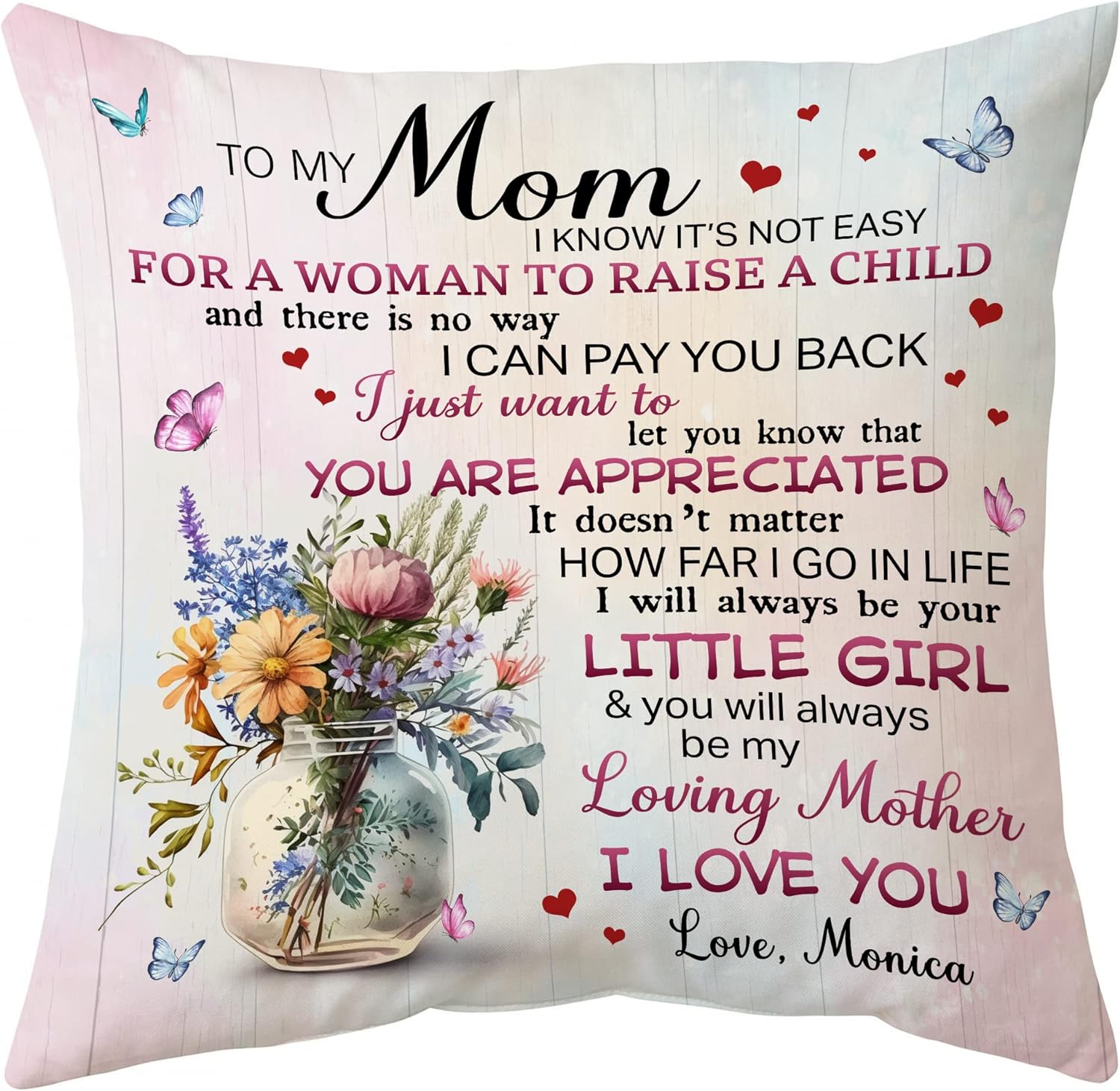 Mom Floral Theme - Personalized Pillow (Insert Included)