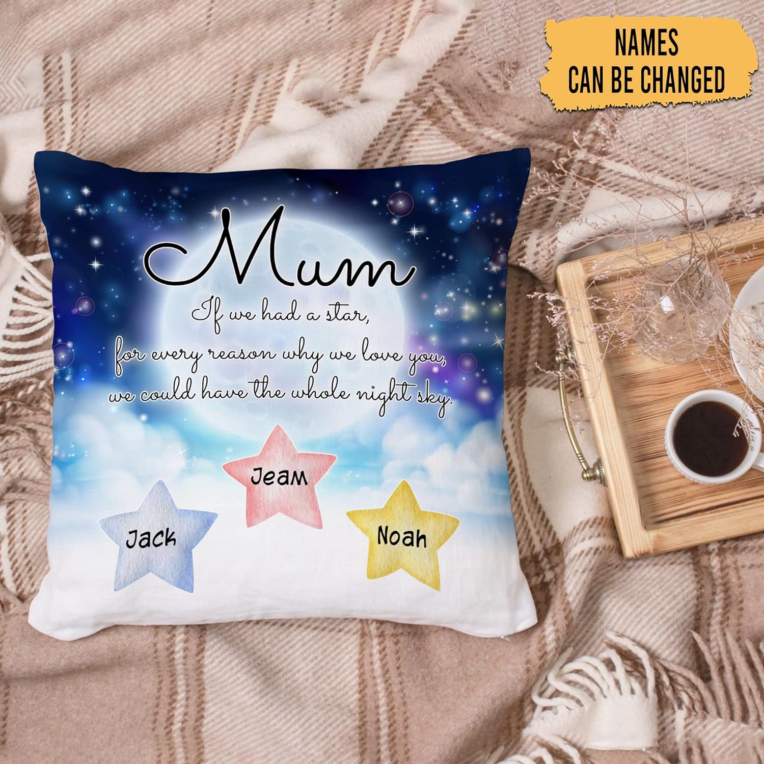 Mom Star Theme - Personalized Pillow (Insert Included)