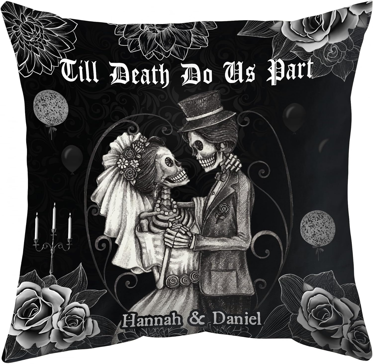 Couple Skull Pattern - Personalized Pillow (Insert Included)