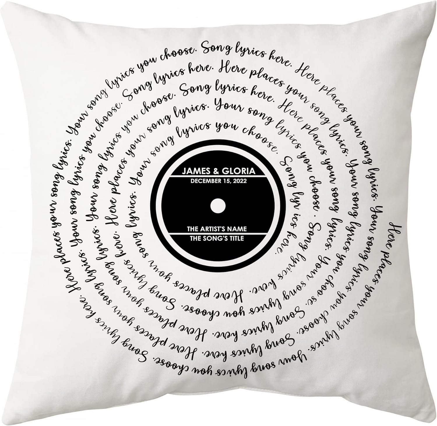 White Song Lyrics - Personalized Pillow(Insert Included)