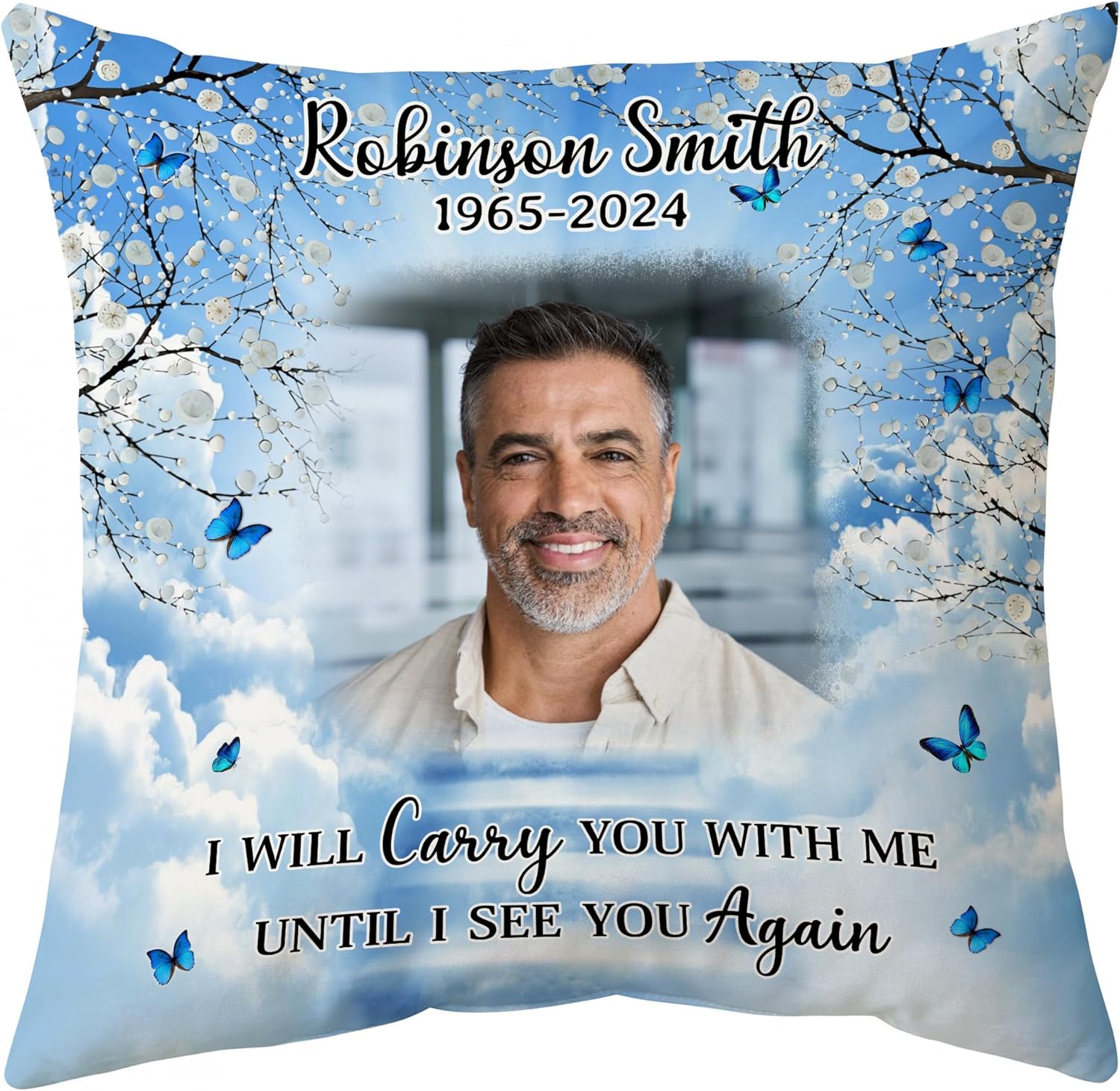 I Will Carry You With Me Until I See You Again - Personalized Photo Pillow