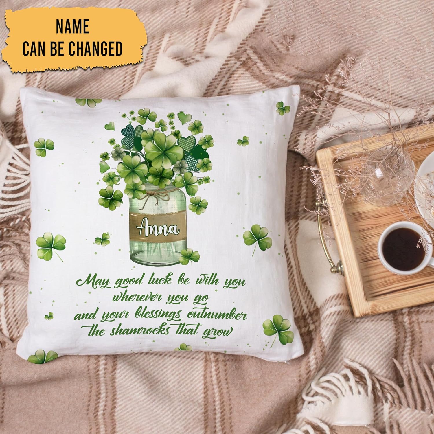 Clover Leaf - Personalized Pillow(Insert Included)