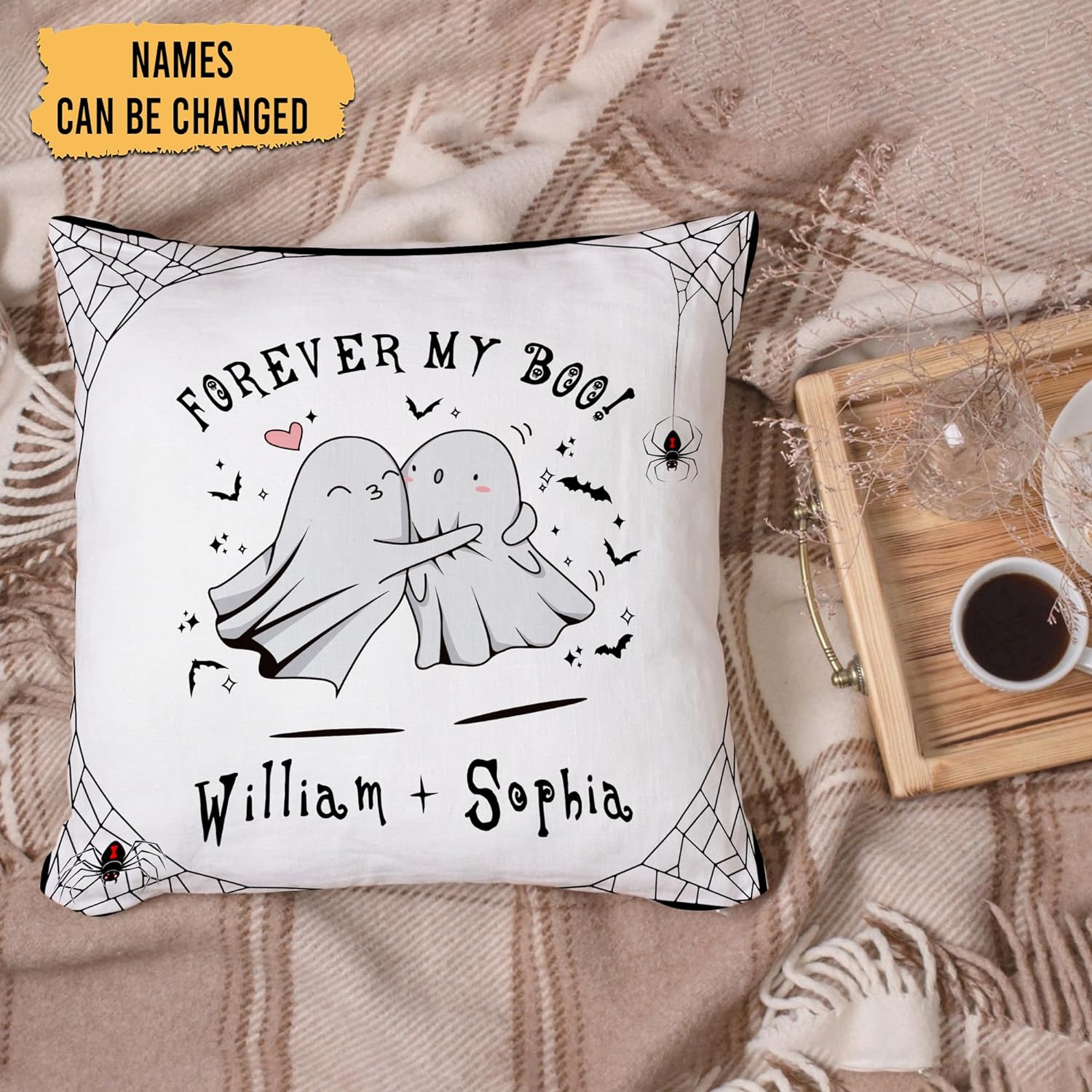 Couple Ghost Pattern - Personalized Pillow (Insert Included)
