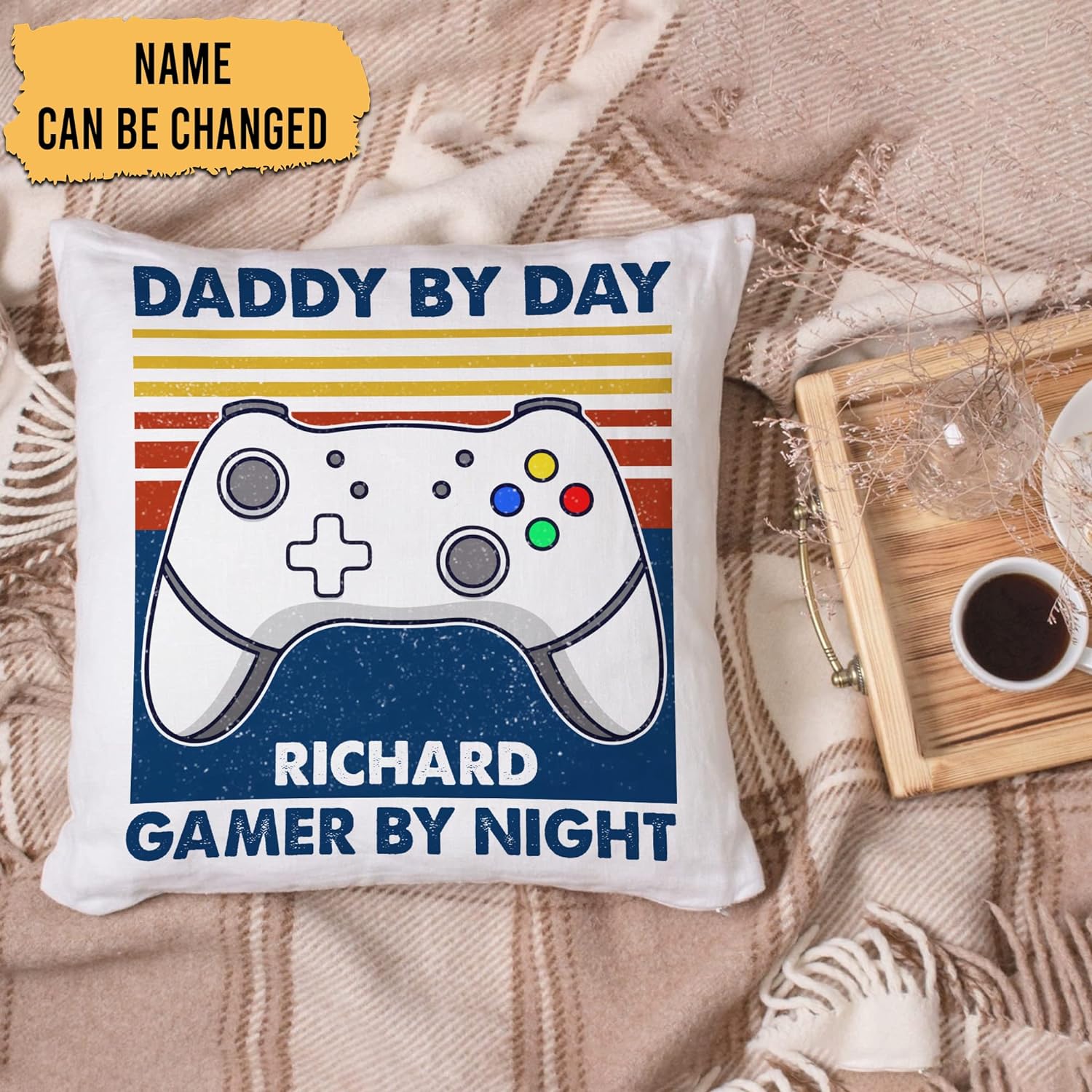 Daddy By Day - Personalized Pillow (Insert Included)