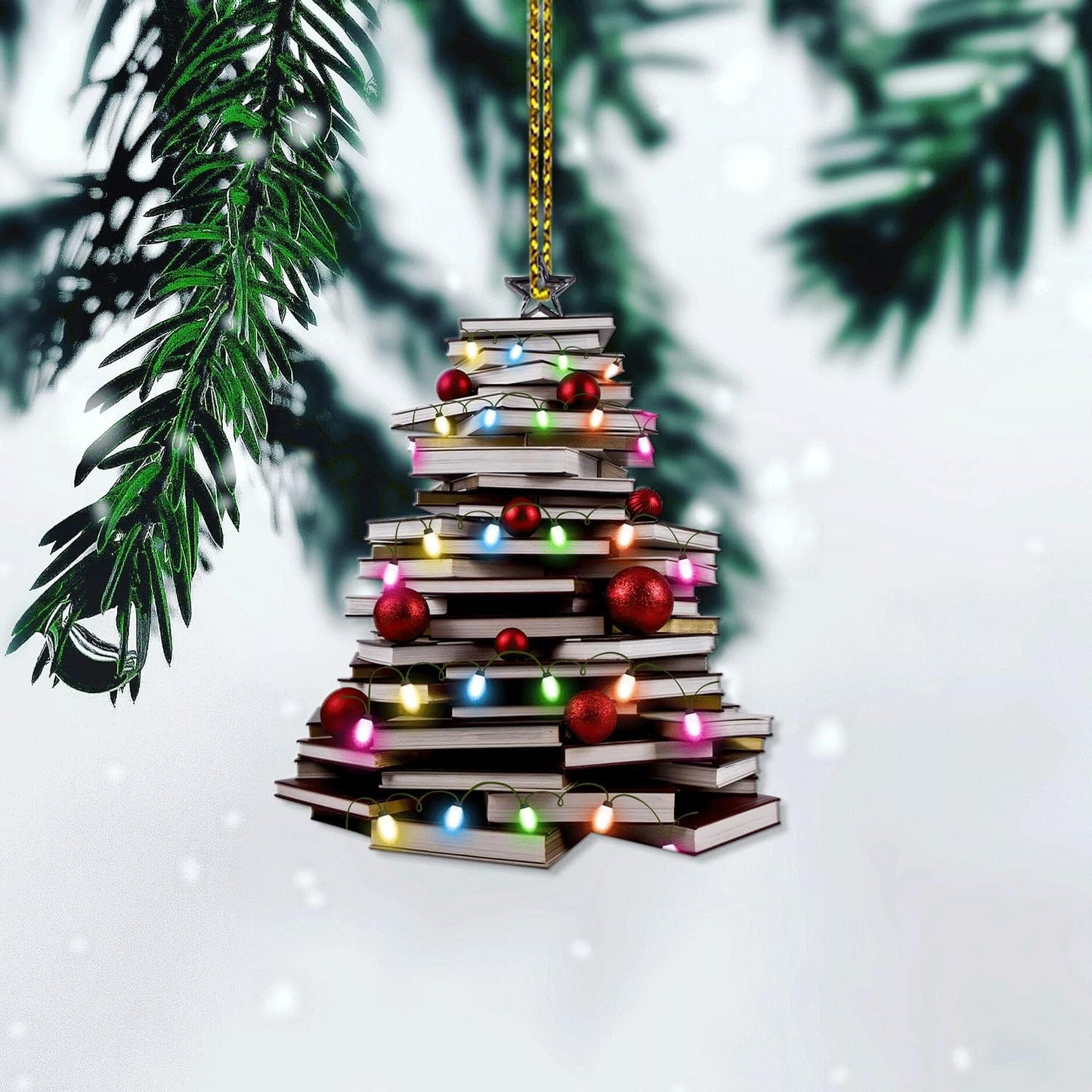 Books Christmas Tree - Personalized Acrylic Ornament