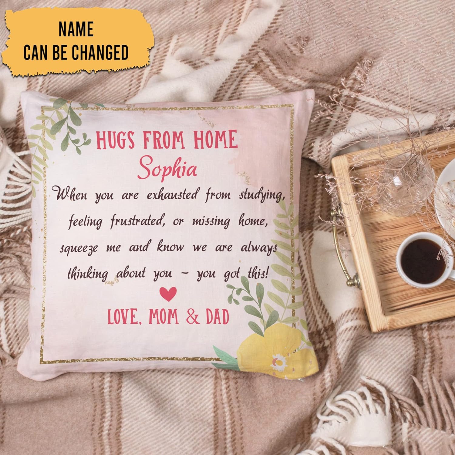 Hug From Home - Personalized Pillow(Insert Included)